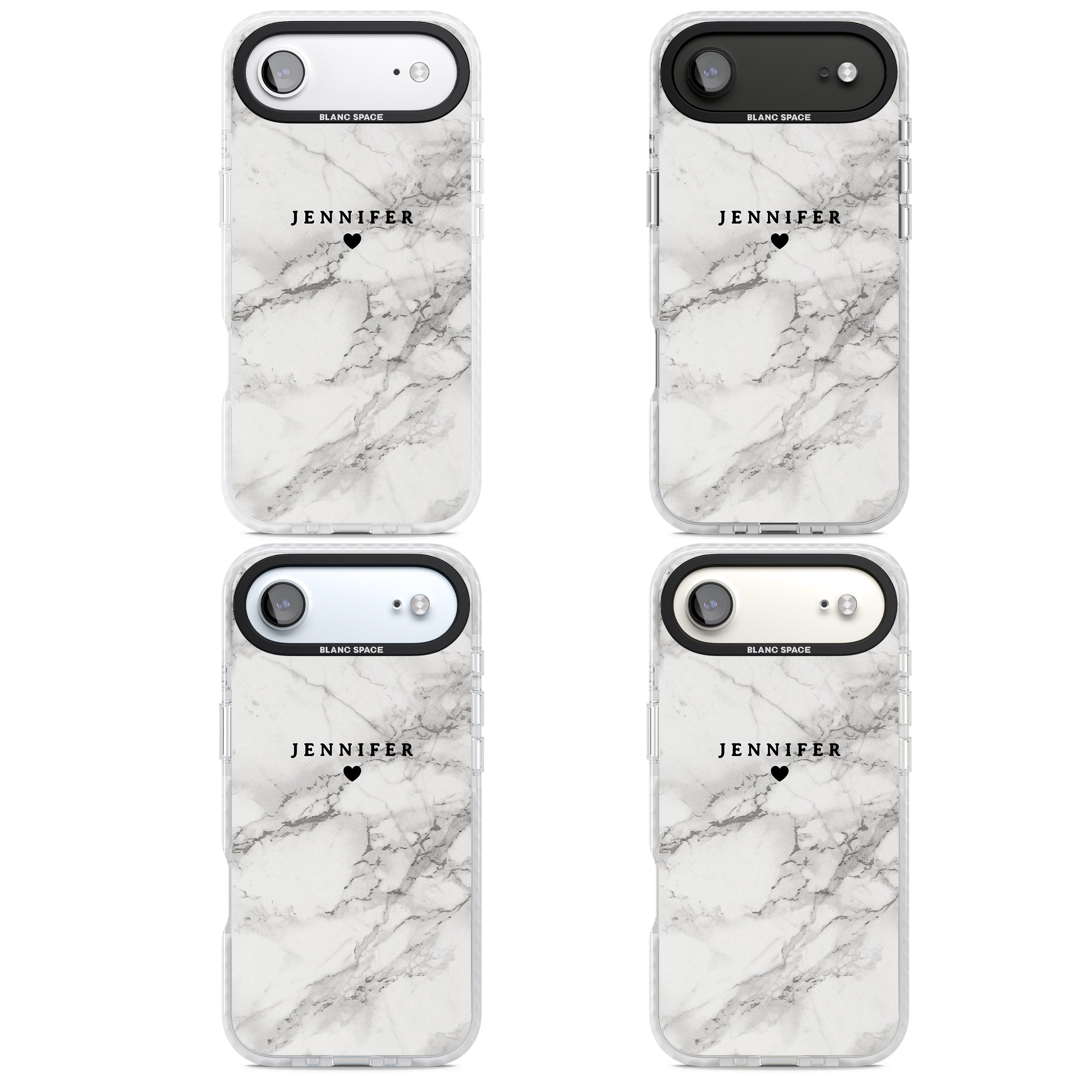 Personalised Classic Grey Marble iPhone 17 Air Impact Clear Phone Case APT Impact Protection