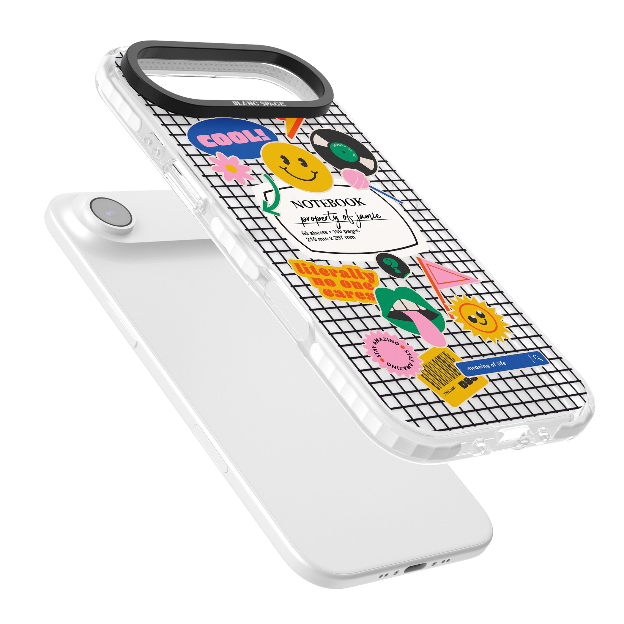 Personalised Sticker Mix Grid iPhone 17 Air Impact Clear Phone Case Colours