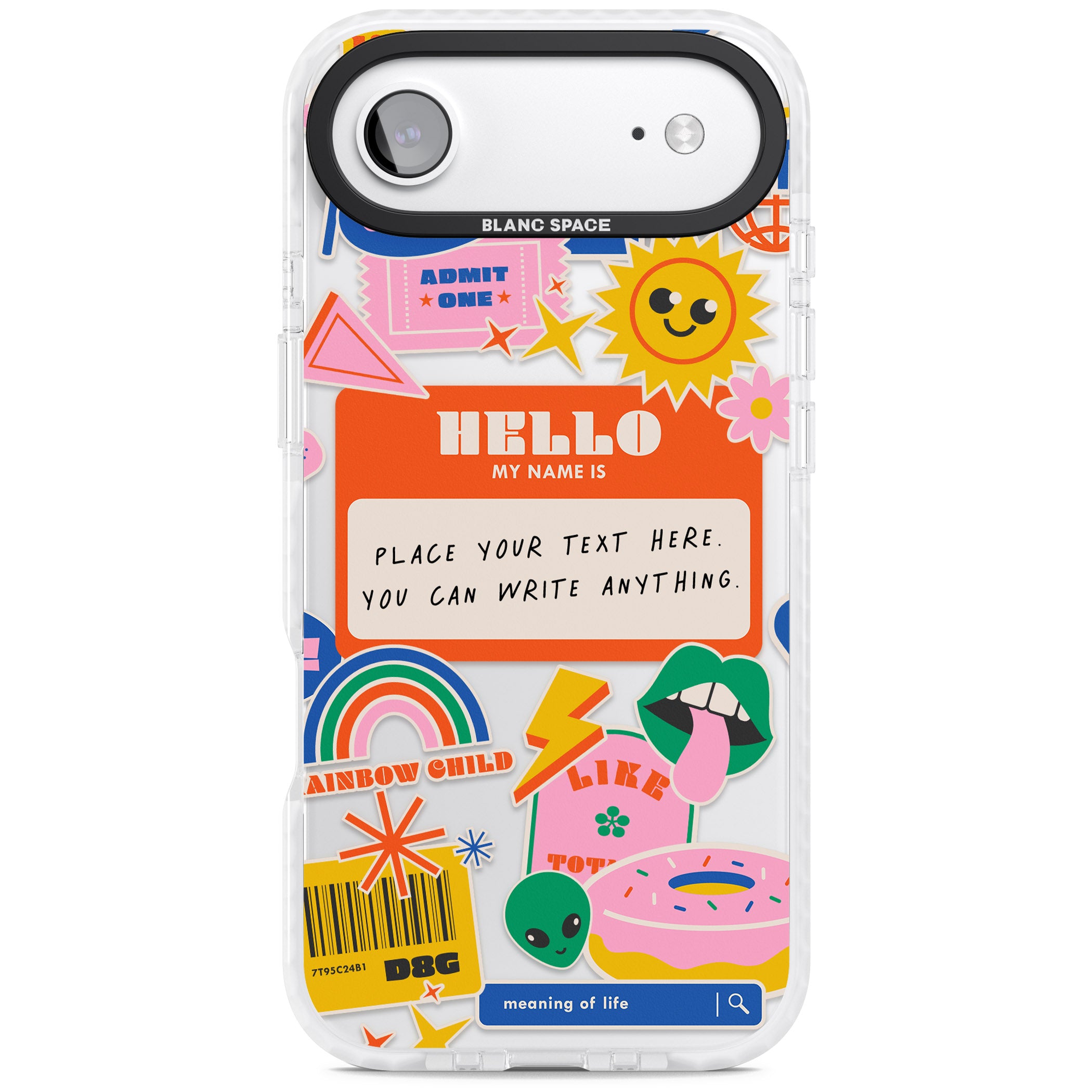Personalised Retro Vibes Sticker iPhone 17 Air Impact Clear Phone Case