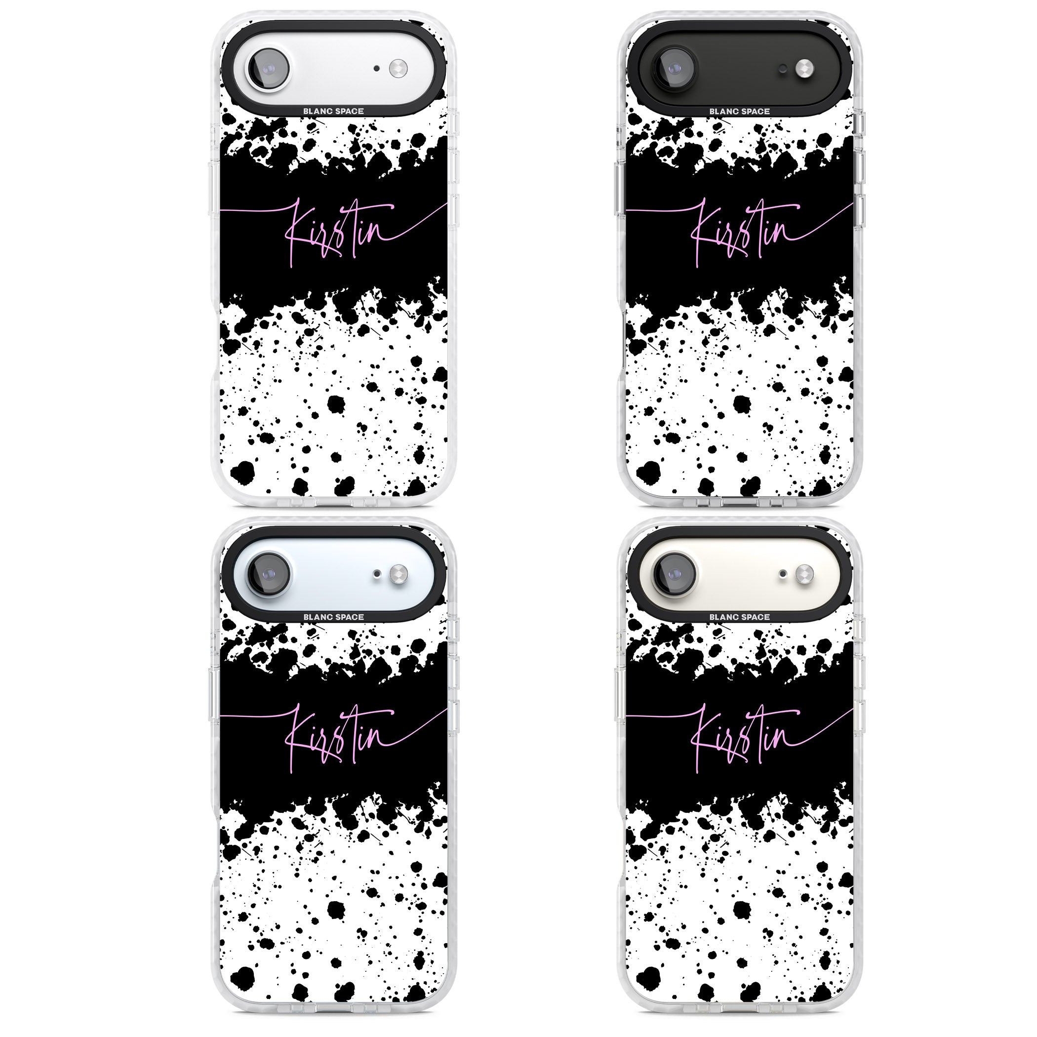 Personalised Bold Paint Splatters iPhone 17 Air Impact Clear Phone Case APT Impact Protection