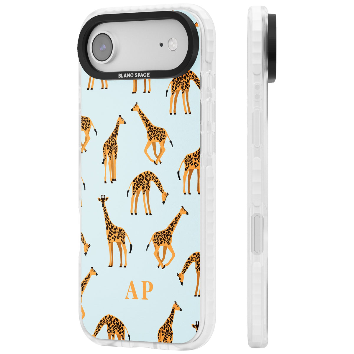 Personalised Safari Giraffe iPhone Air Impact Clear Phone Case side