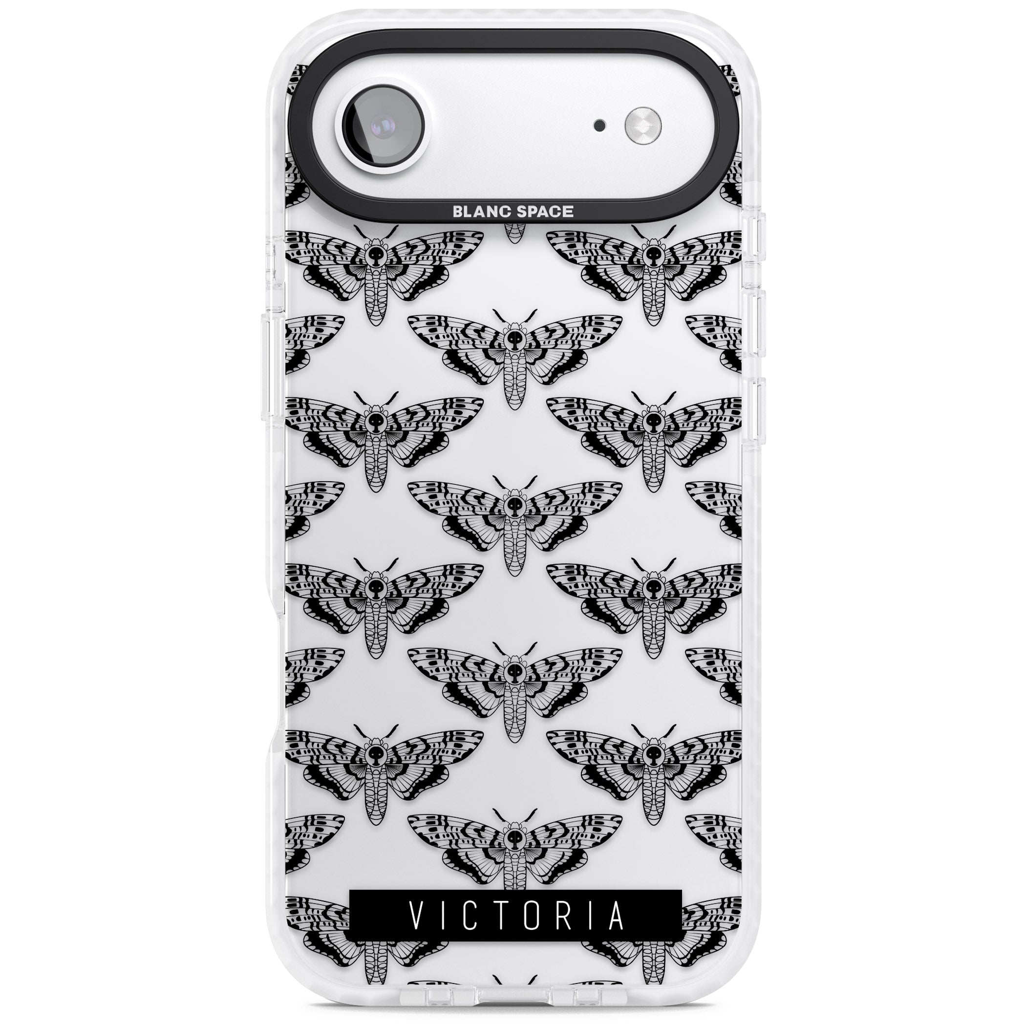 Personalised Hawk Moth Pattern iPhone 17 Air Impact Clear Phone Case