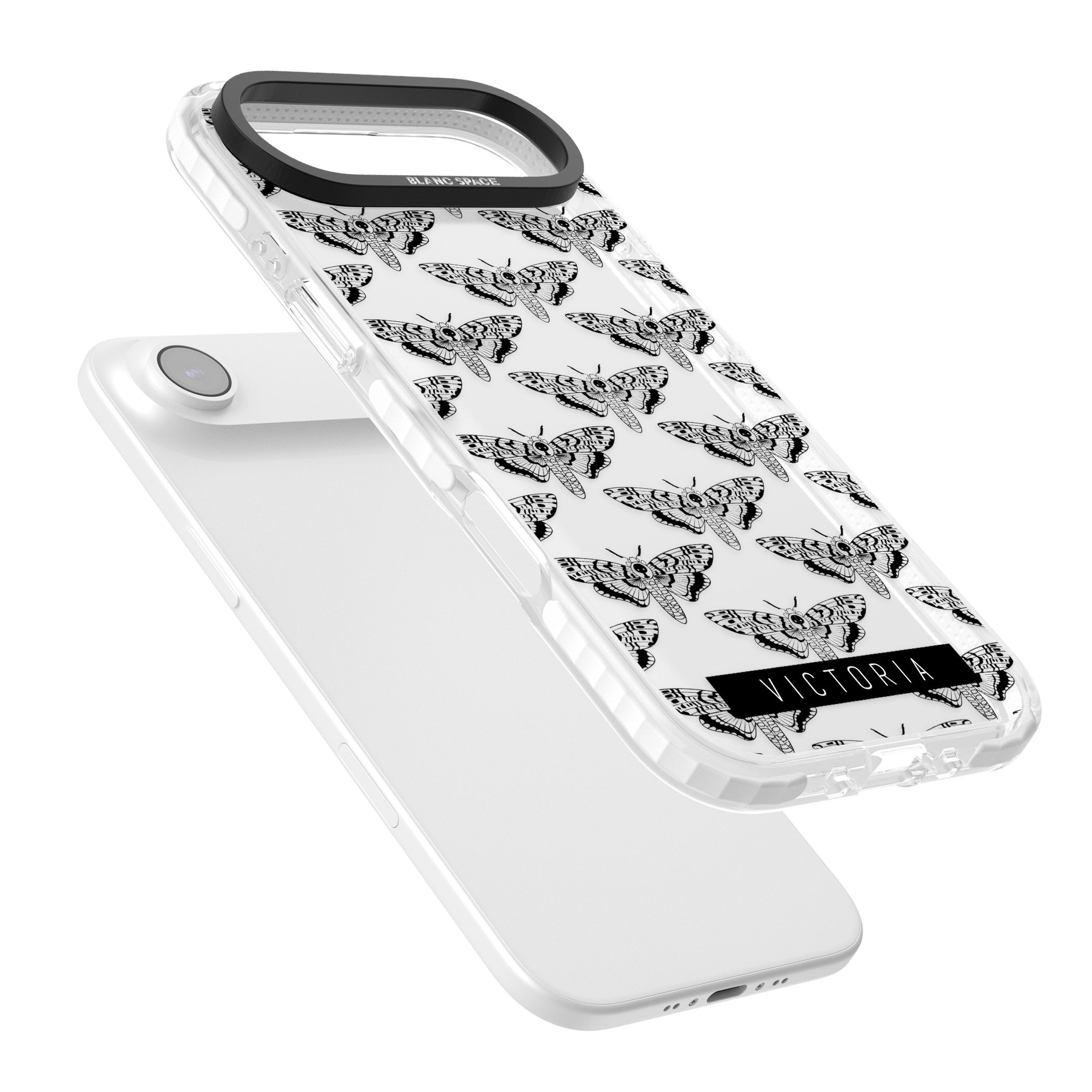 Personalised Hawk Moth Pattern iPhone 17 Air Impact Clear Phone Case Colours