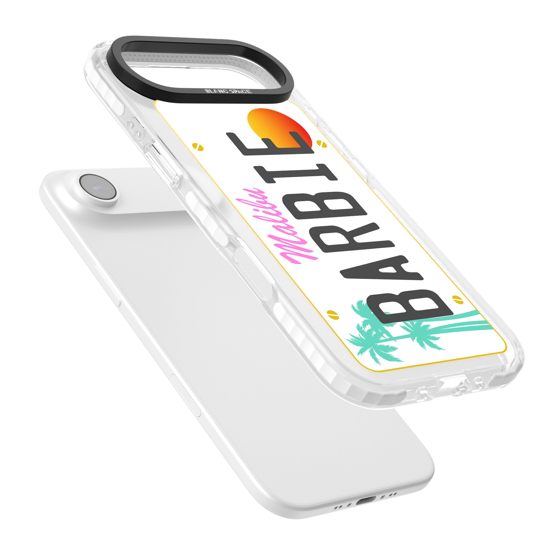 Personalised Malibu License Plate iPhone 17 Air Impact Clear Phone Case Colours
