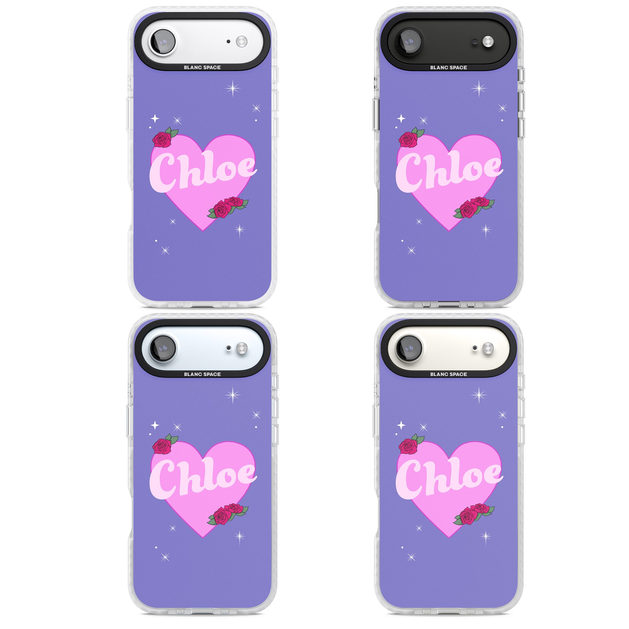 Personalised Glamorous Love Heart iPhone 17 Air Impact Clear Phone Case APT Impact Protection