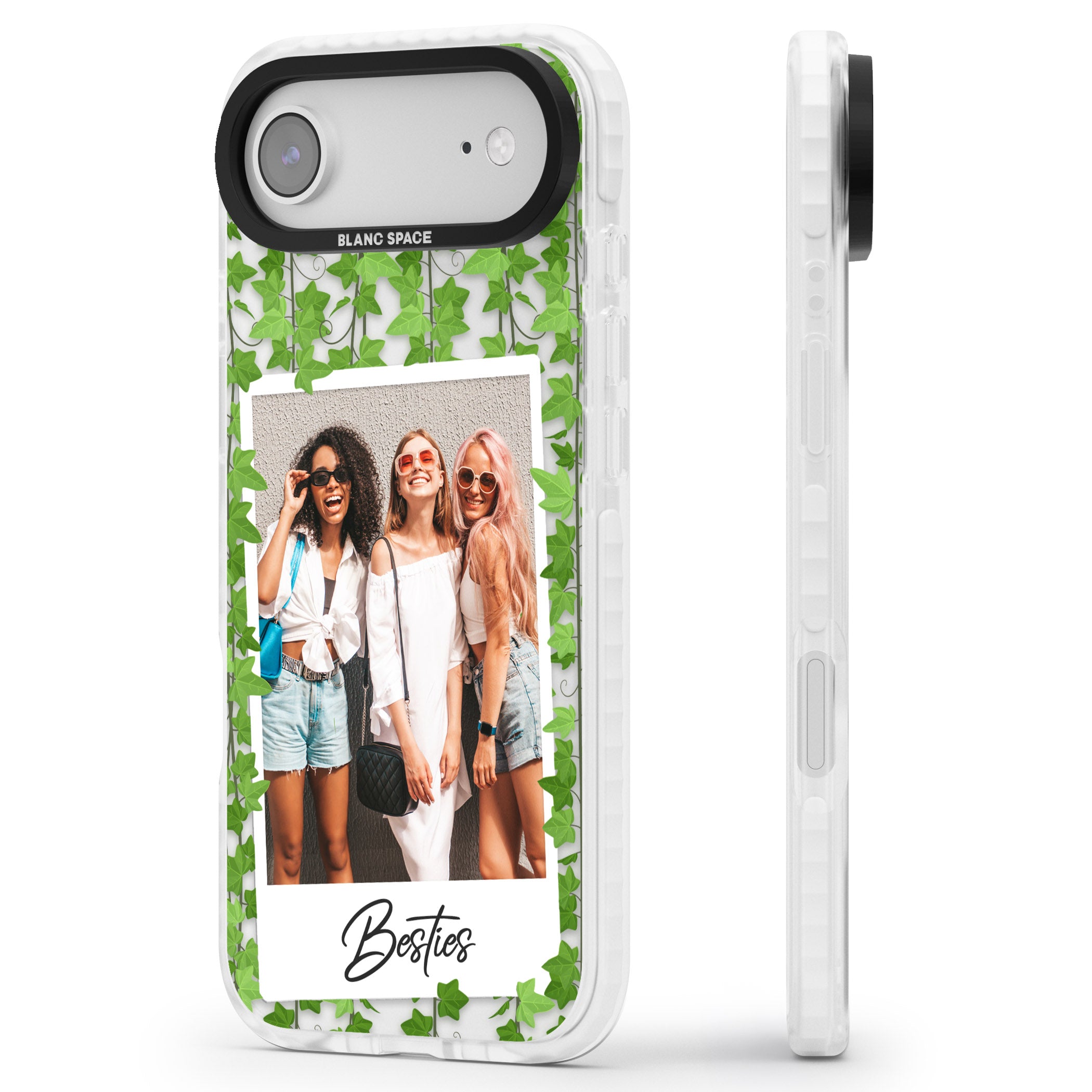 Personalised Ivy Vine Instant Photo iPhone 17 Air Impact Clear Phone Case Side Profile