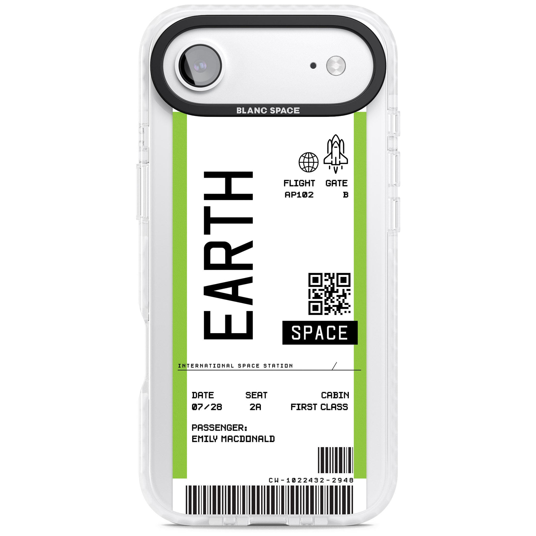 Personalised Earth Travel Ticket iPhone 17 Air Impact Clear Phone Case