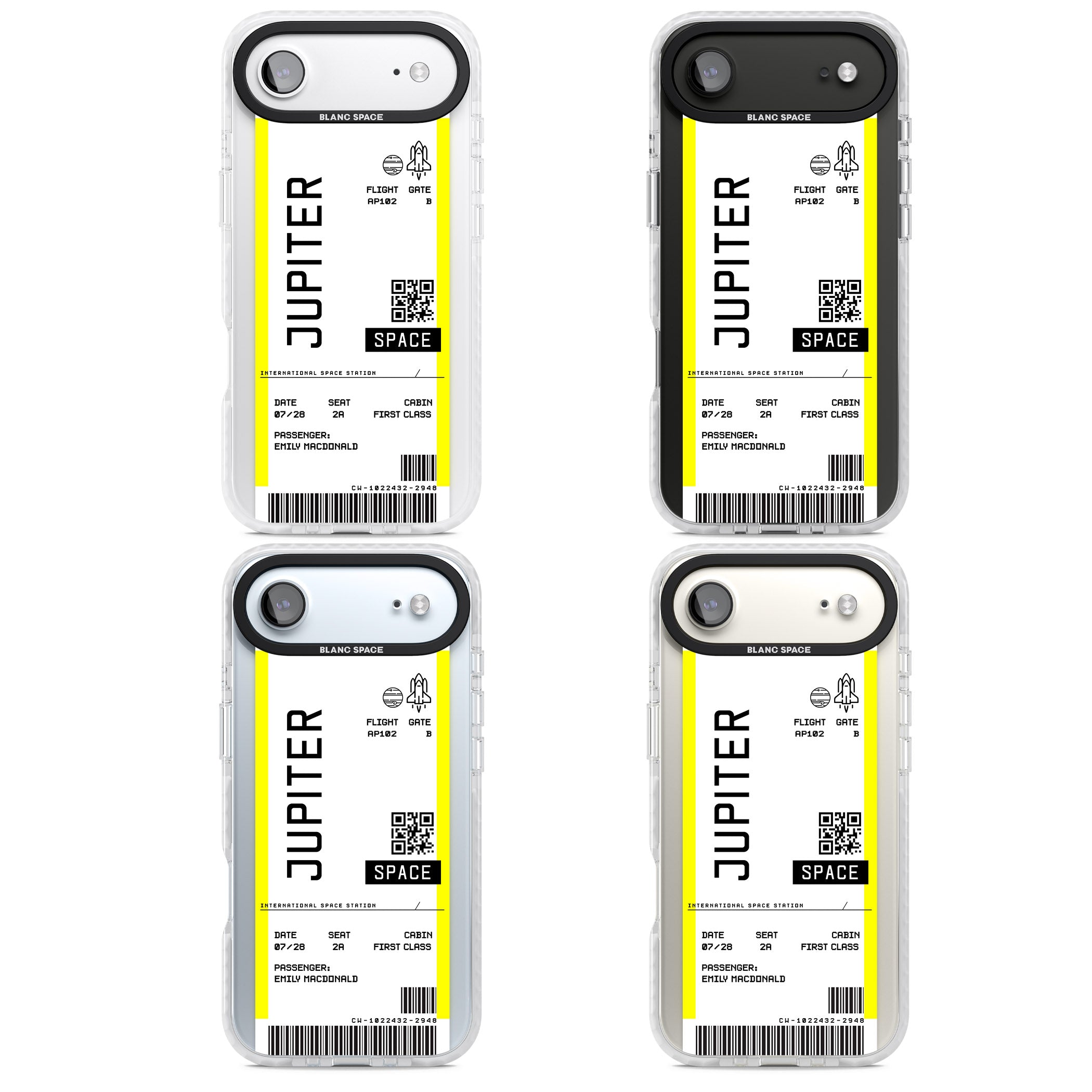 Personalised Jupiter Travel Ticket iPhone 17 Air Impact Clear Phone Case APT Impact Protection