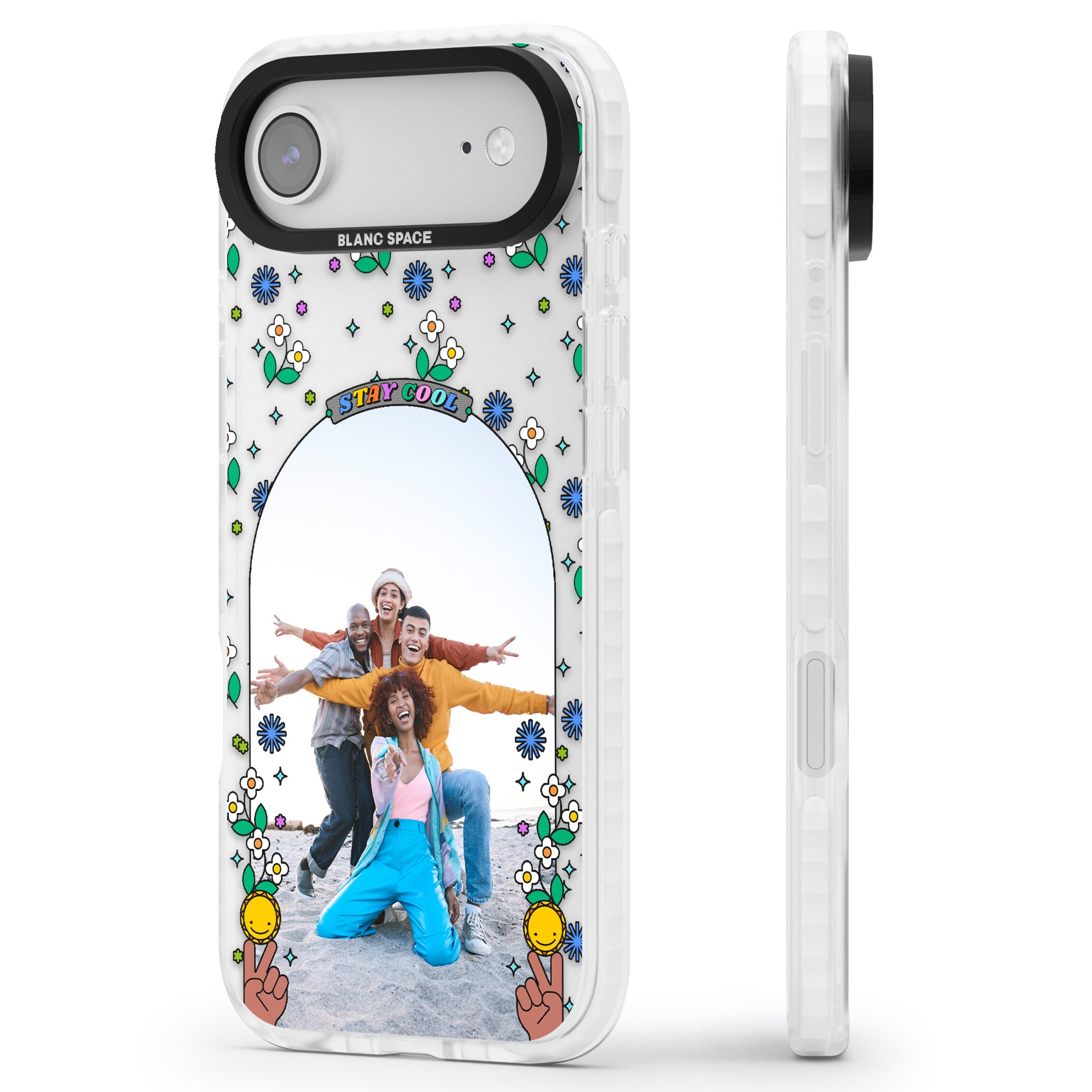 Personalised Summer Photo Frame iPhone 17 Air Impact Clear Phone Case Side Profile
