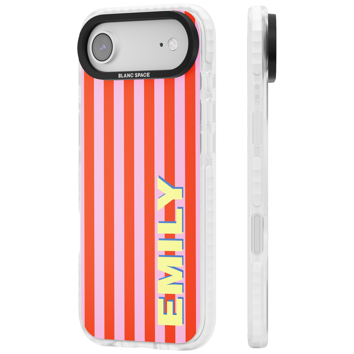 Personalised Havana Stripe iPhone Air Impact Clear Phone Case side
