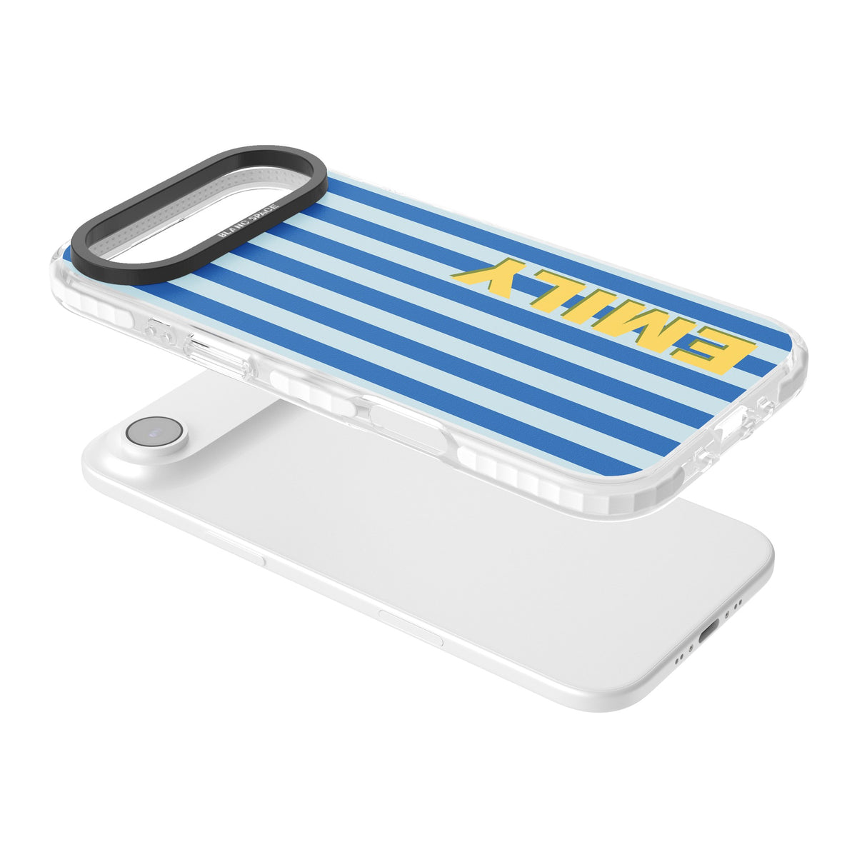 Personalised Athenian Stripe iPhone Air Impact Clear Phone Case angled