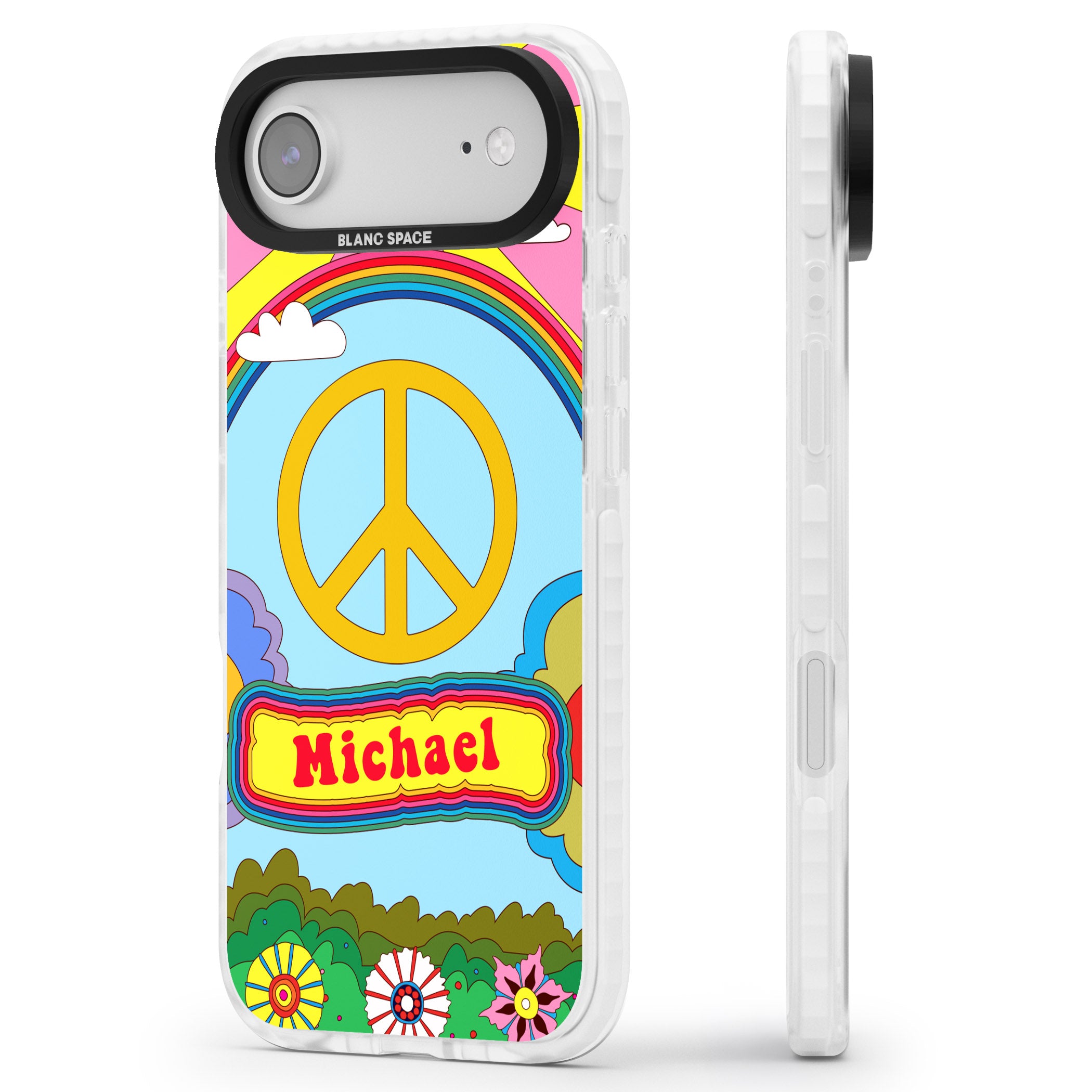 Personalised Happy Days iPhone 17 Air Impact Clear Phone Case Side Profile