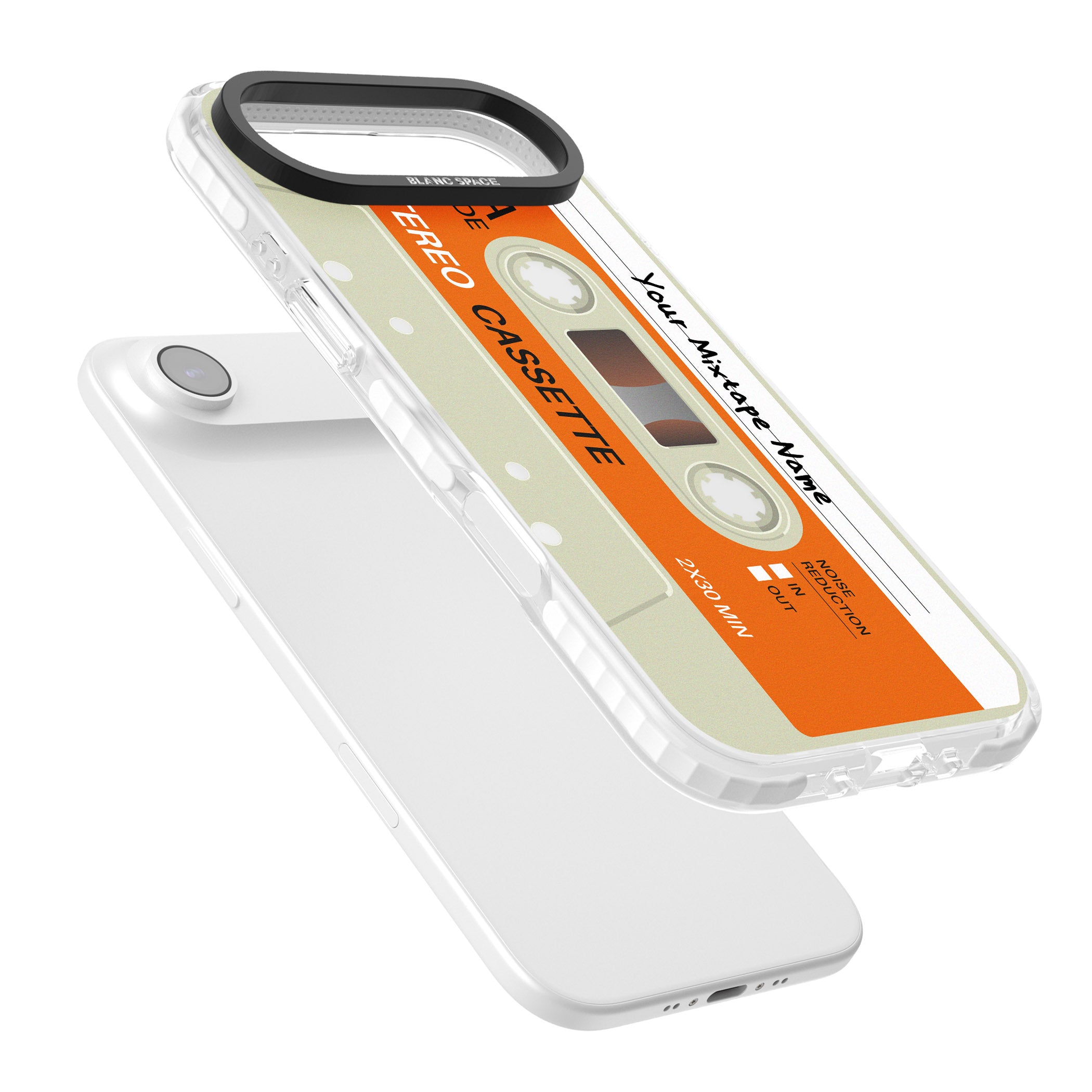 Personalised Retro Cassette Classic iPhone 17 Air Impact Clear Phone Case Colours