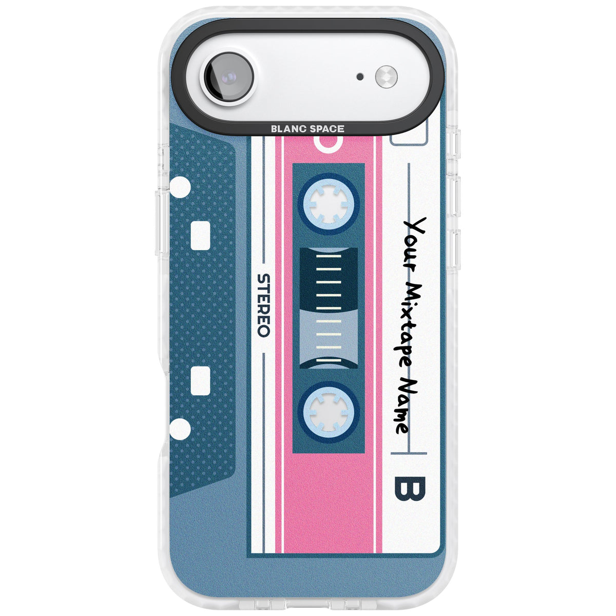 Personalised Retro Cassette Mixtape iPhone Air Impact Clear Phone Case front