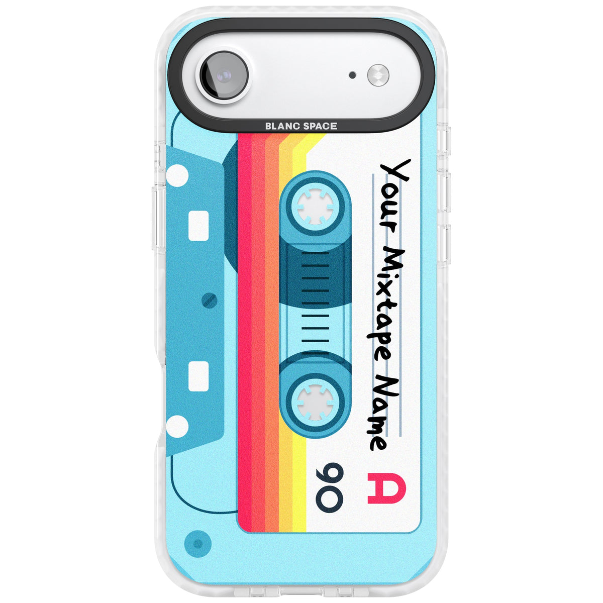 Personalised Retro Mixtape Sporty iPhone Air Impact Clear Phone Case front
