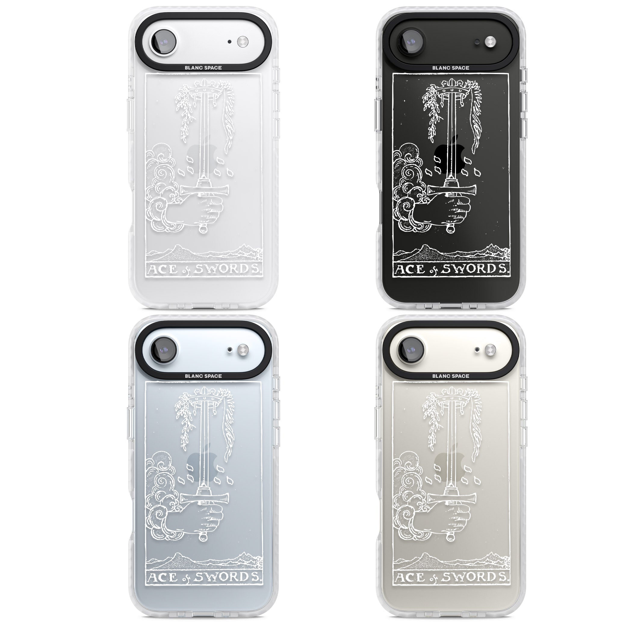 Personalised Ace Of Swords Tarot Card (White) iPhone 17 Air Impact Clear Phone Case APT Impact Protection