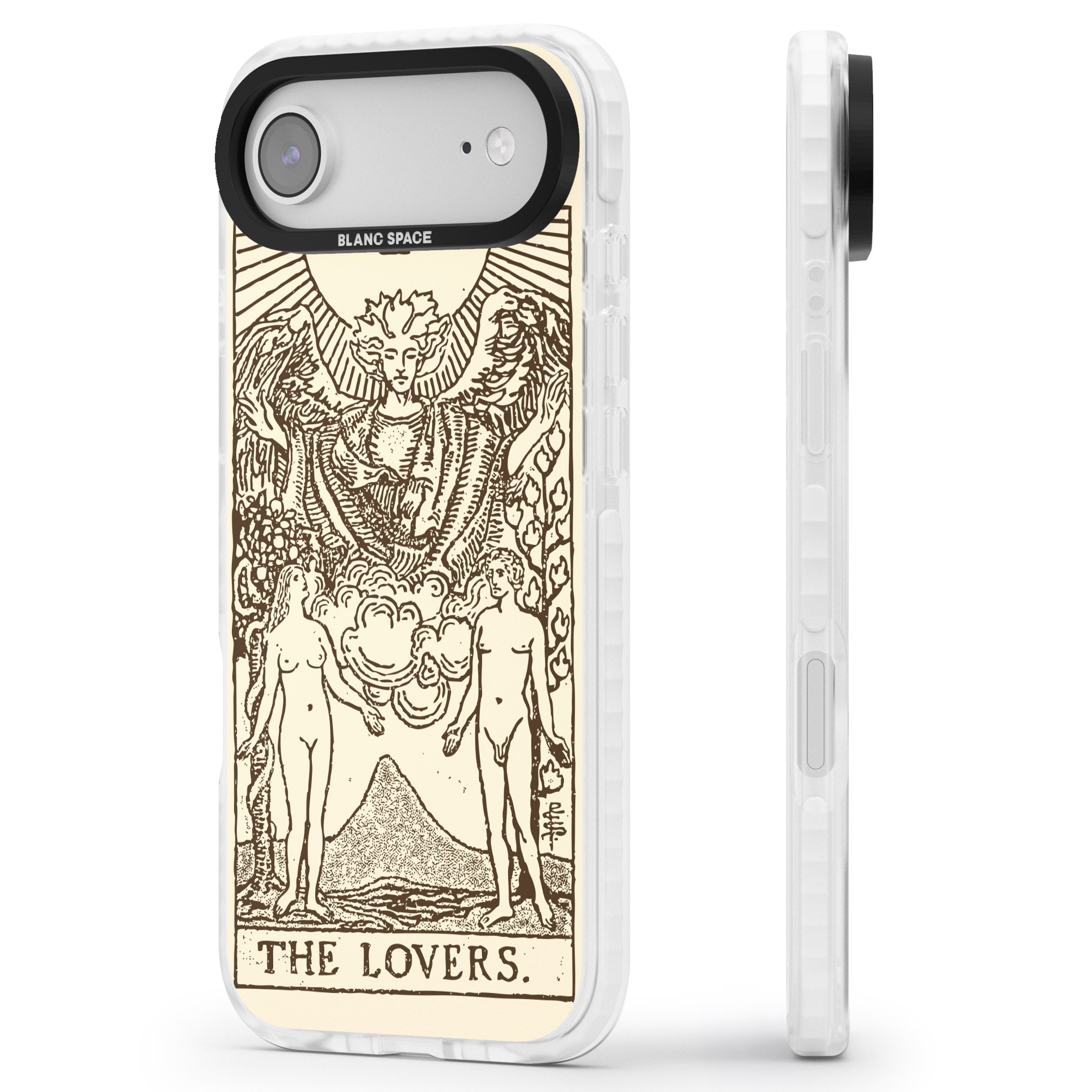Personalised The Lovers Tarot Card (Cream) iPhone 17 Air Impact Clear Phone Case Side Profile