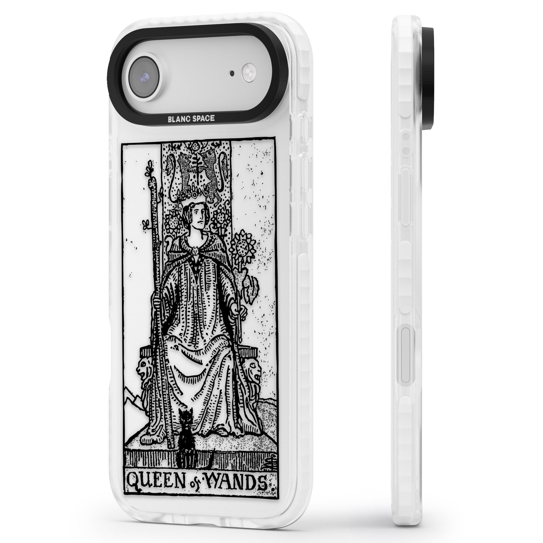 Personalised Queen Of Wands Tarot Card (Clear) iPhone 17 Air Impact Clear Phone Case Side Profile