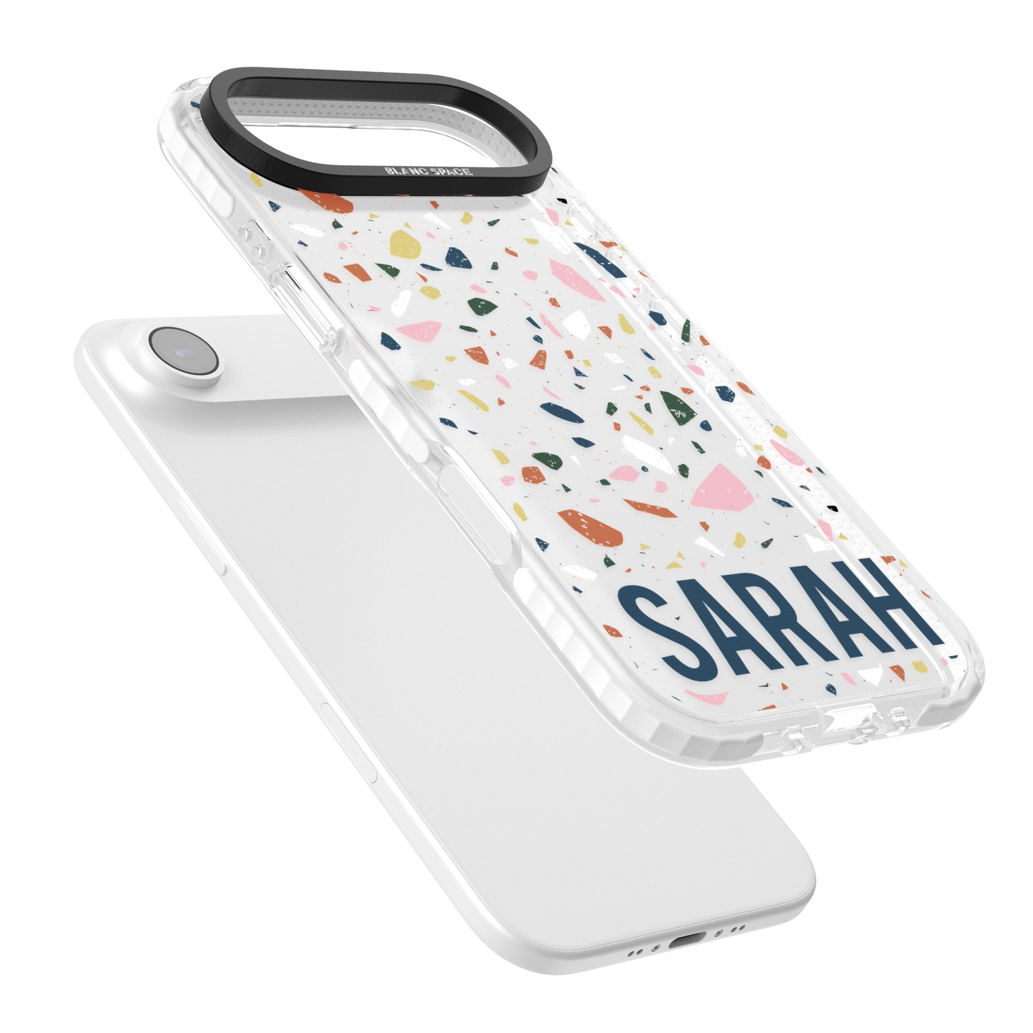 Personalised Terrazzo iPhone 17 Air Impact Clear Phone Case Colours
