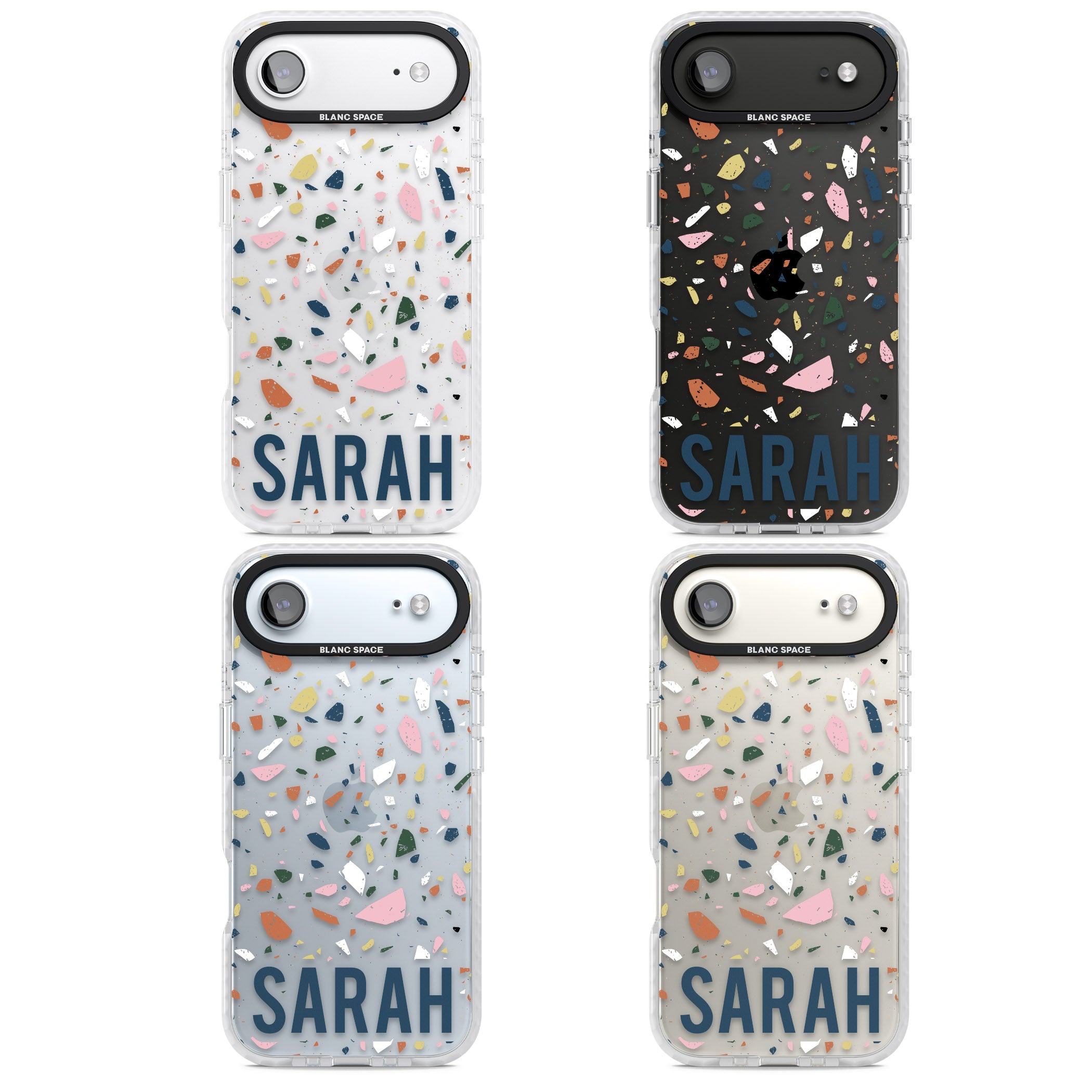 Personalised Terrazzo iPhone 17 Air Impact Clear Phone Case APT Impact Protection