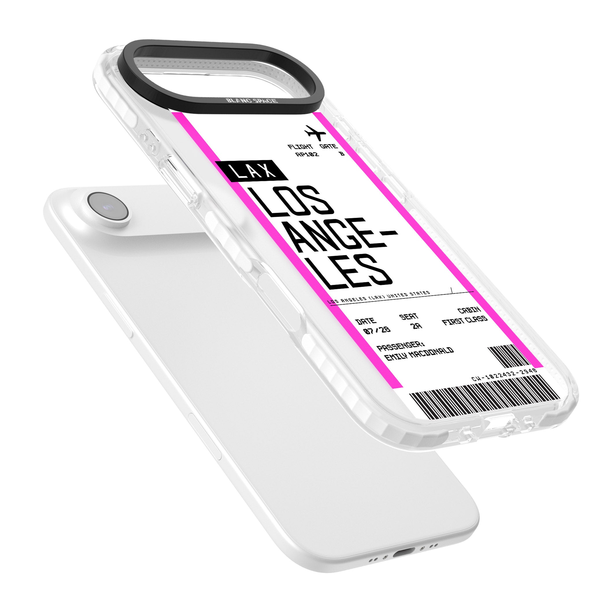 Personalised Los Angeles Boarding Pass iPhone 17 Air Impact Clear Phone Case Colours