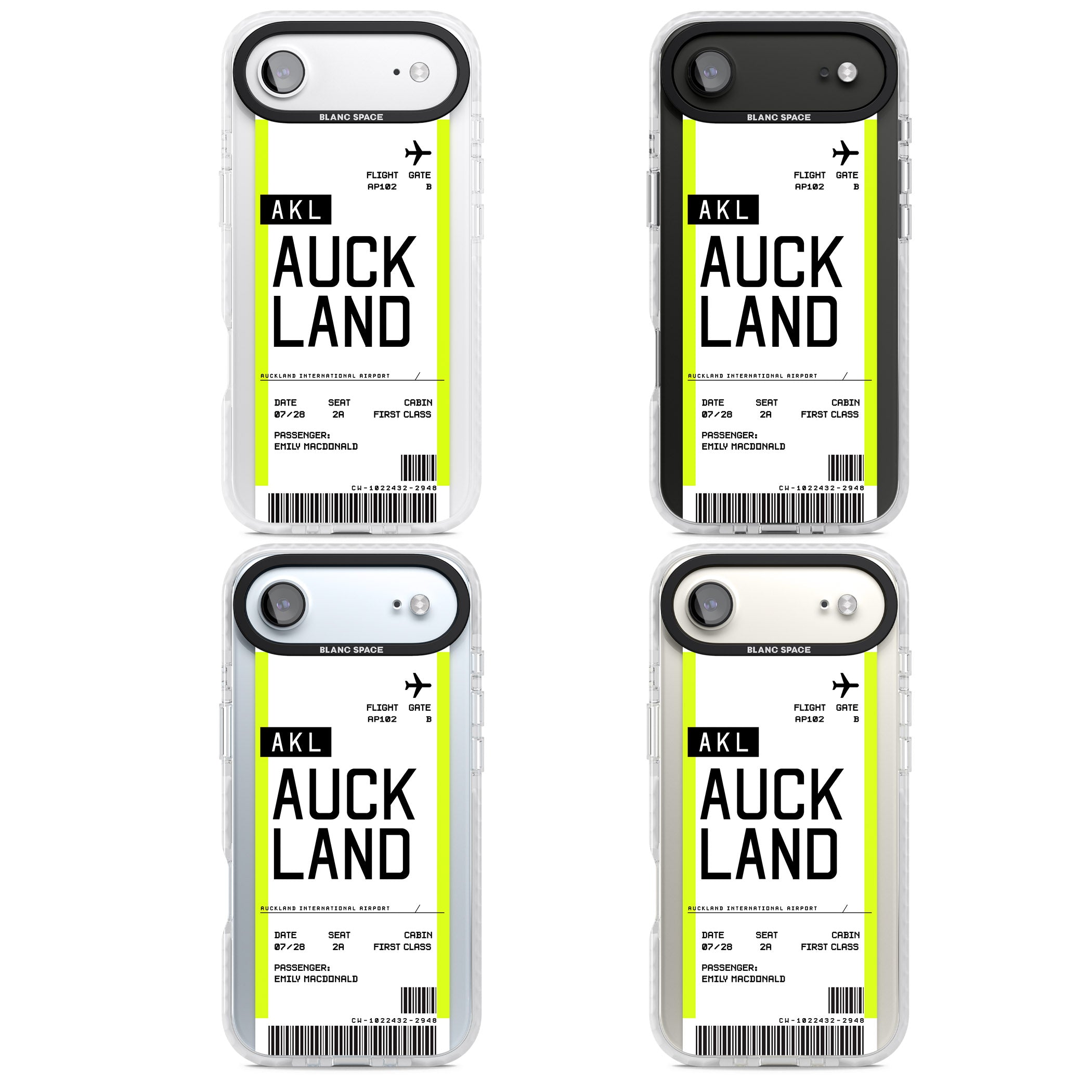 Personalised Auckland Boarding Pass iPhone 17 Air Impact Clear Phone Case APT Impact Protection