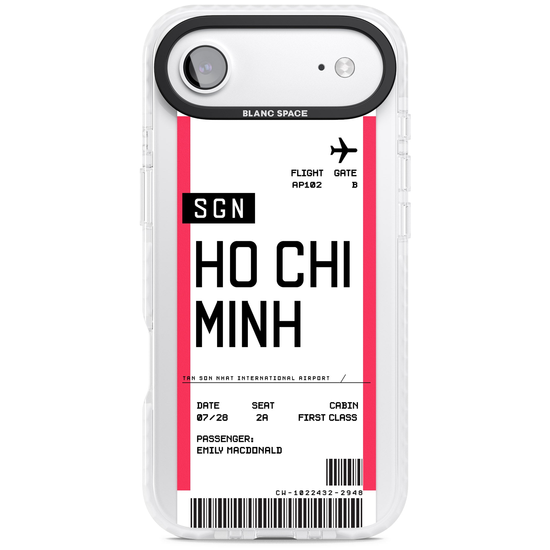 Personalised Ho Chi Minh Boarding Pass iPhone 17 Air Impact Clear Phone Case