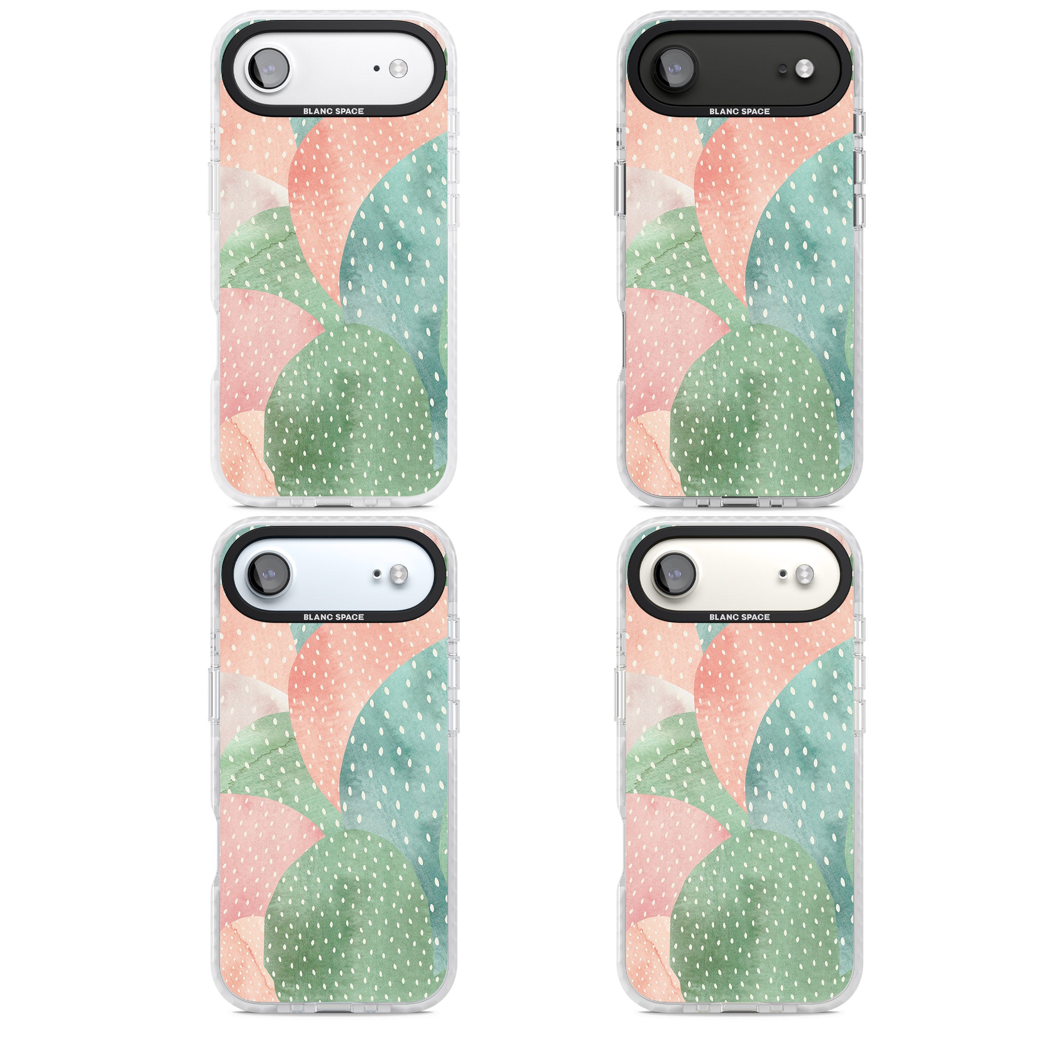 Pastel Cacti Pattern iPhone 17 Air Impact Clear Phone Case APT Impact Protection