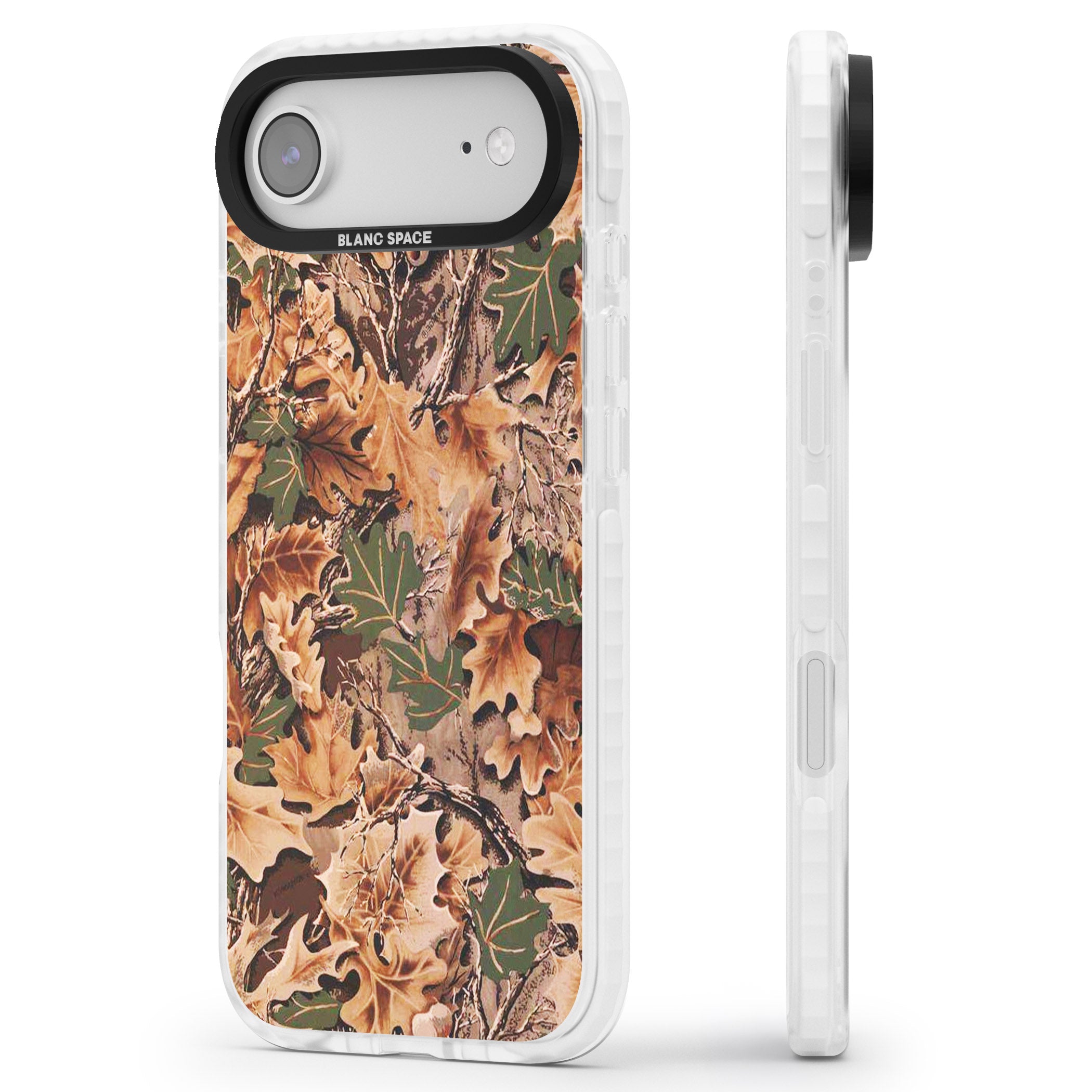 Leaves Camo iPhone 17 Air Impact Clear Phone Case Side Profile