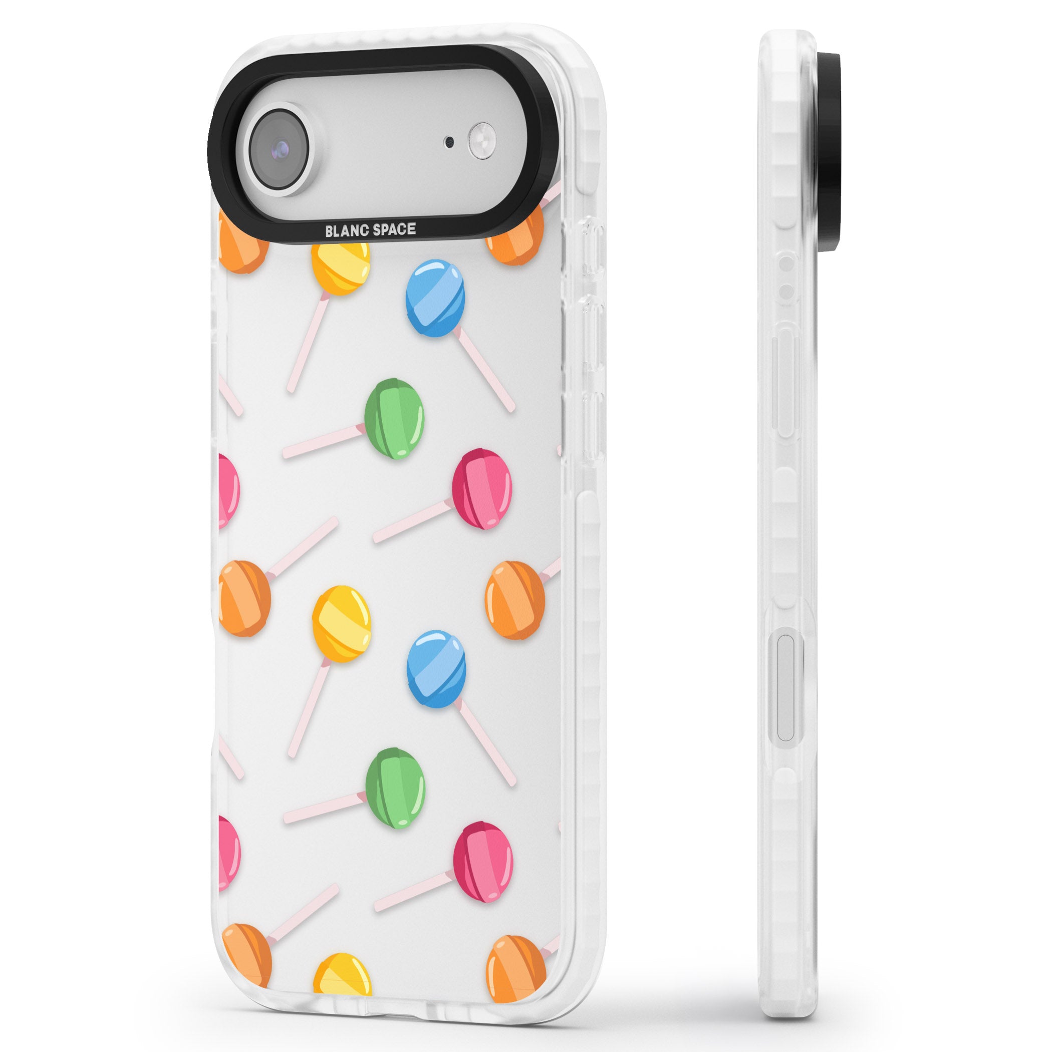 Lollipop Pattern iPhone 17 Air Impact Clear Phone Case Side Profile