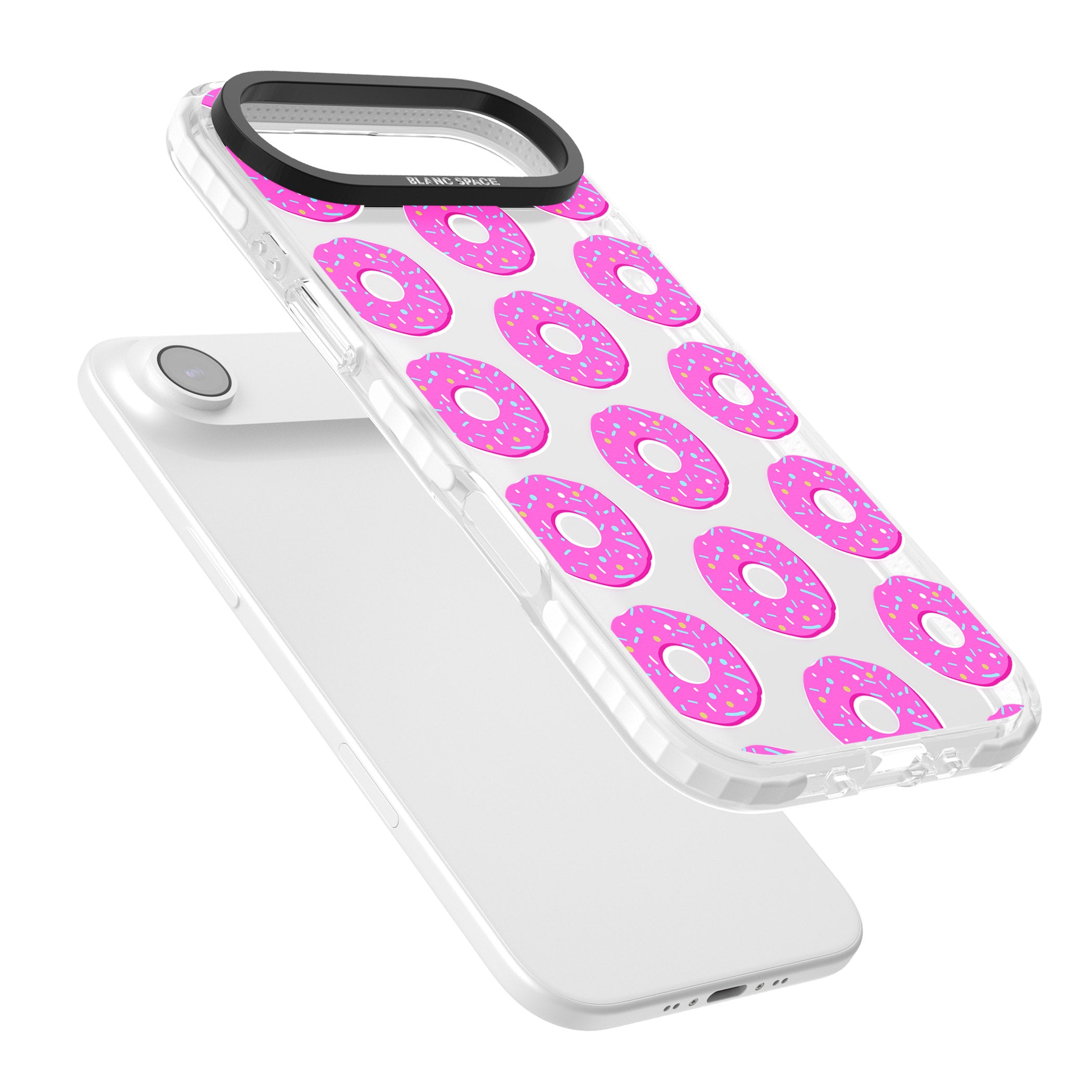 Pink Donut Pattern iPhone 17 Air Impact Clear Phone Case Colours