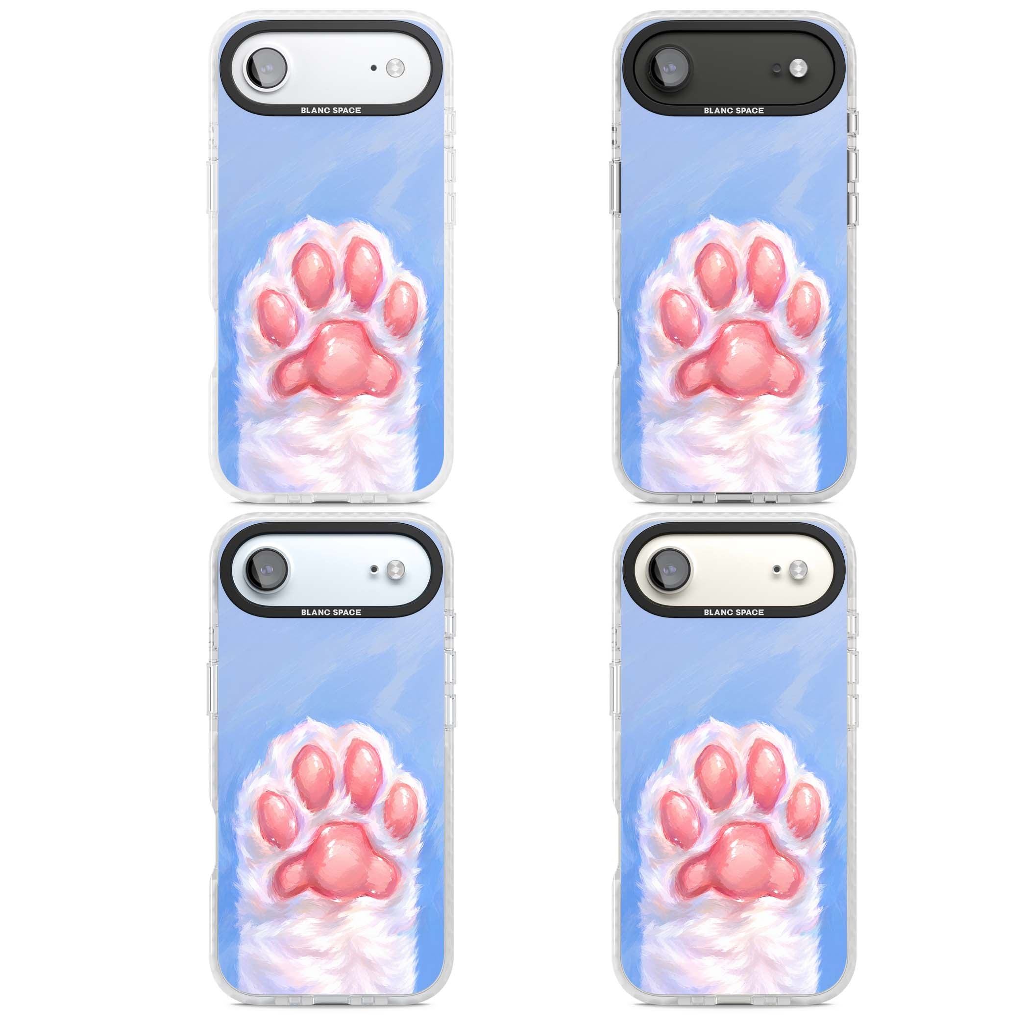 Soft White Paw cute iPhone case | Black Impact case for iPhone Air