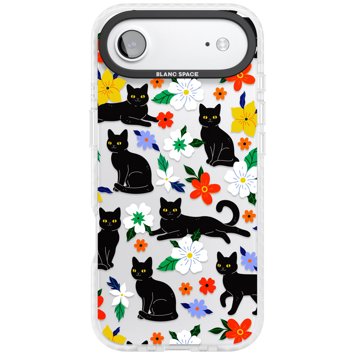 Cat Flowers iPhone Air Impact Clear Phone Case front