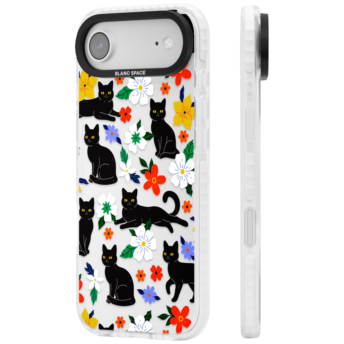 Cat Flowers iPhone Air Impact Clear Phone Case side