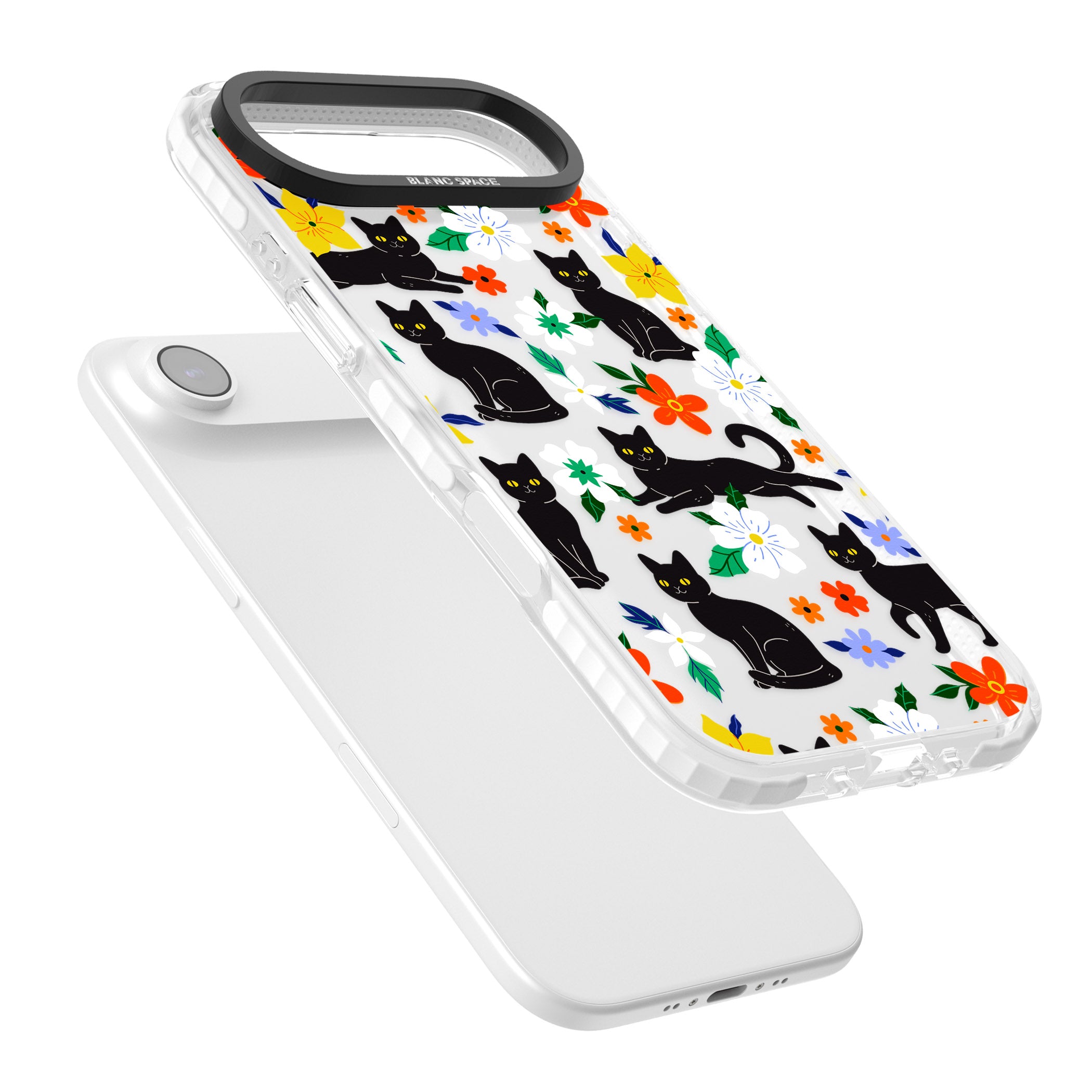 Cats Flowers iPhone 17 Air Impact Clear Phone Case Colours