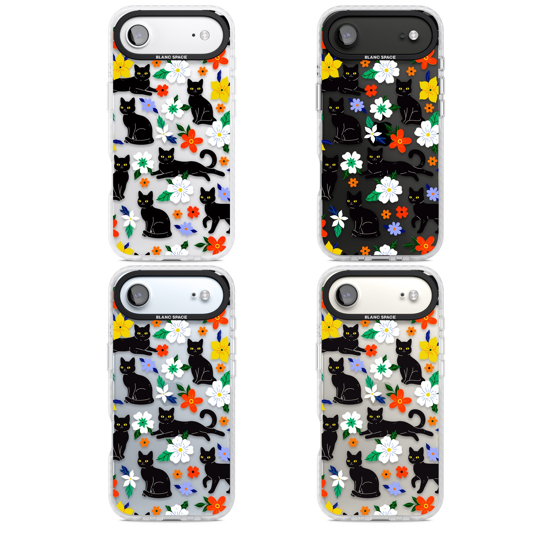 Cats Flowers iPhone 17 Air Impact Clear Phone Case APT Impact Protection