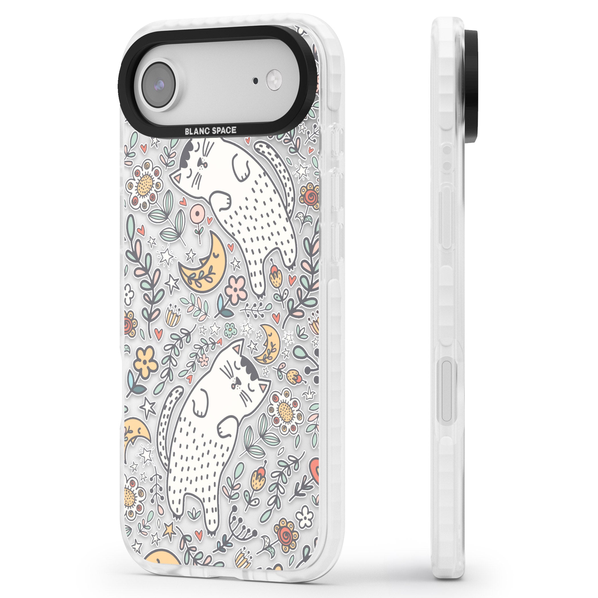 Sleeping Cat Pattern iPhone 17 Air Impact Clear Phone Case Side Profile