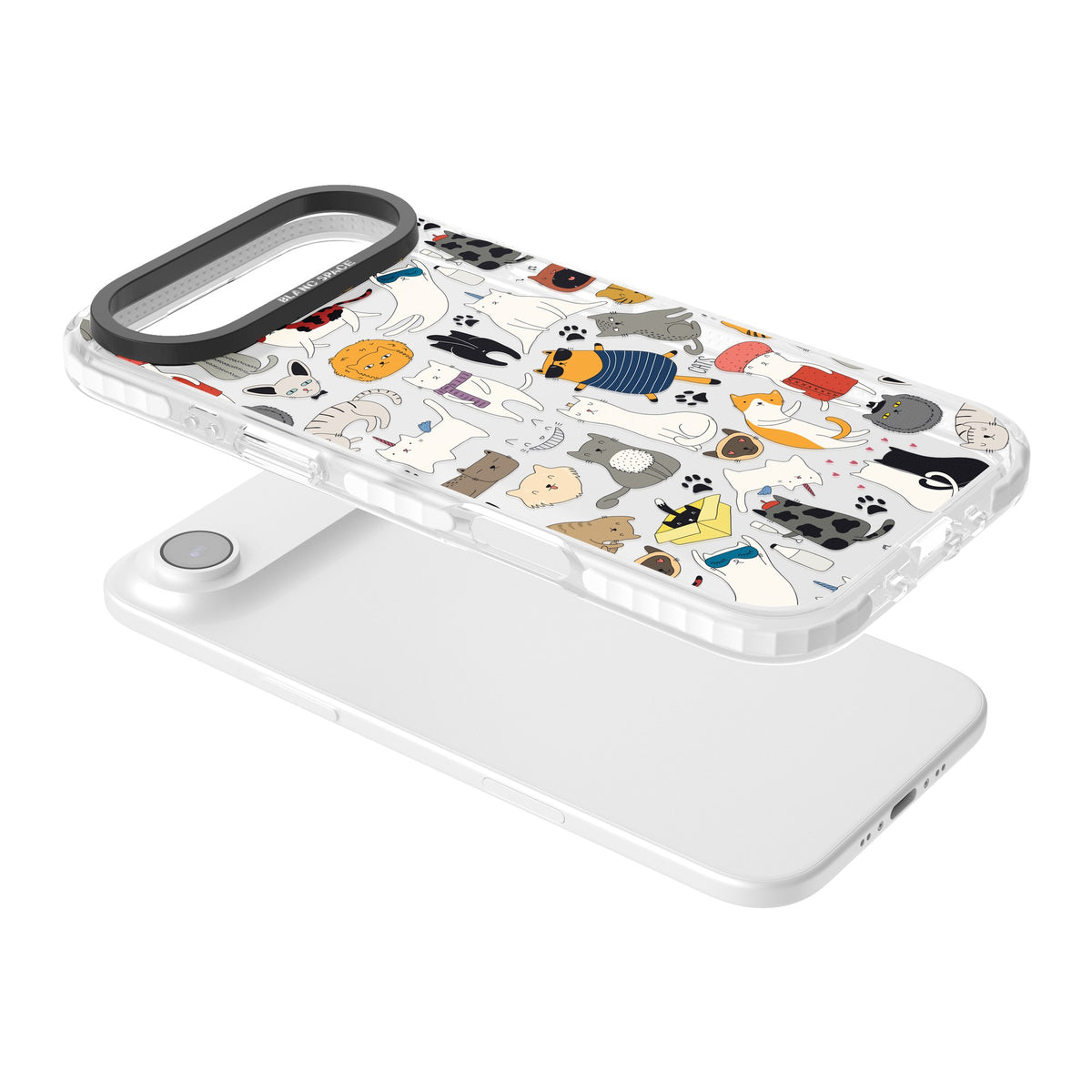 Cartoon Cats iPhone Air Impact Clear Phone Case angled