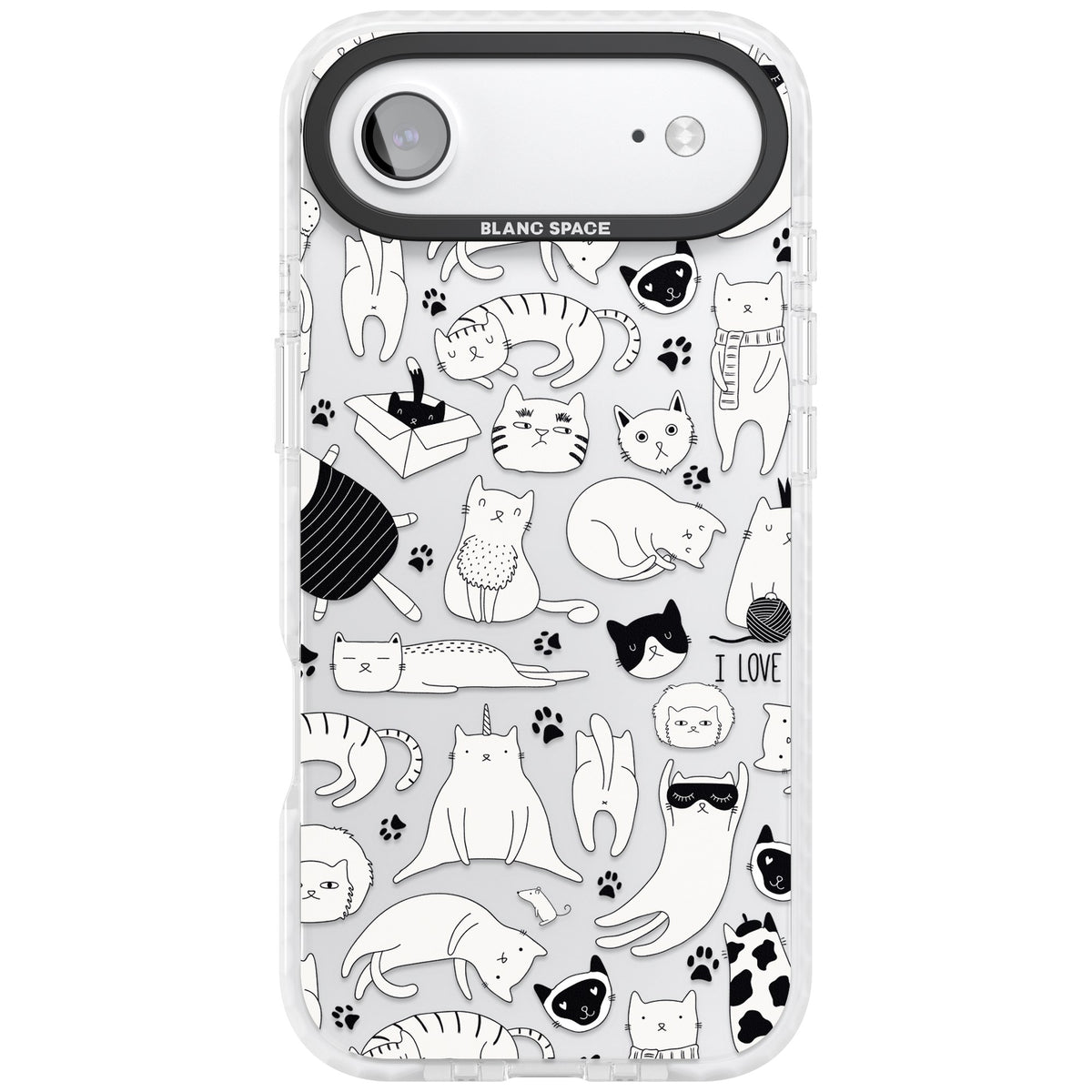 Cartoon Cats (Black & White) iPhone Air Impact Clear Phone Case front