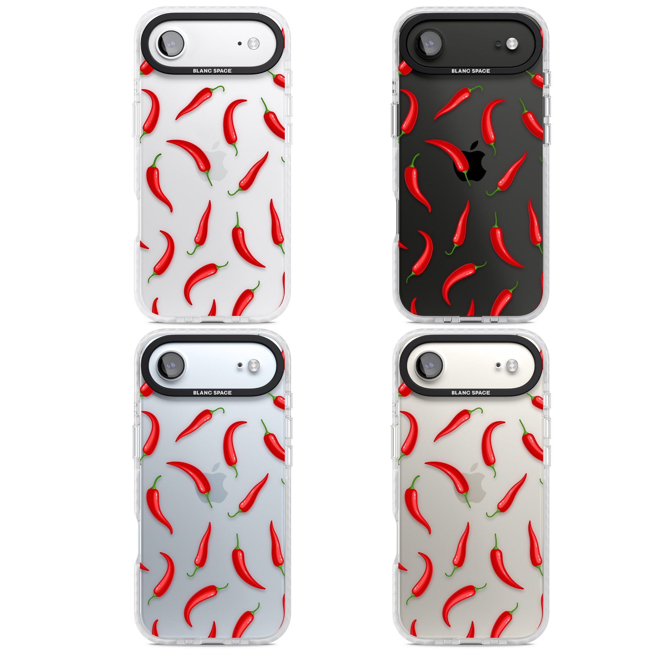 Chilli Pattern iPhone 17 Air Impact Clear Phone Case APT Impact Protection
