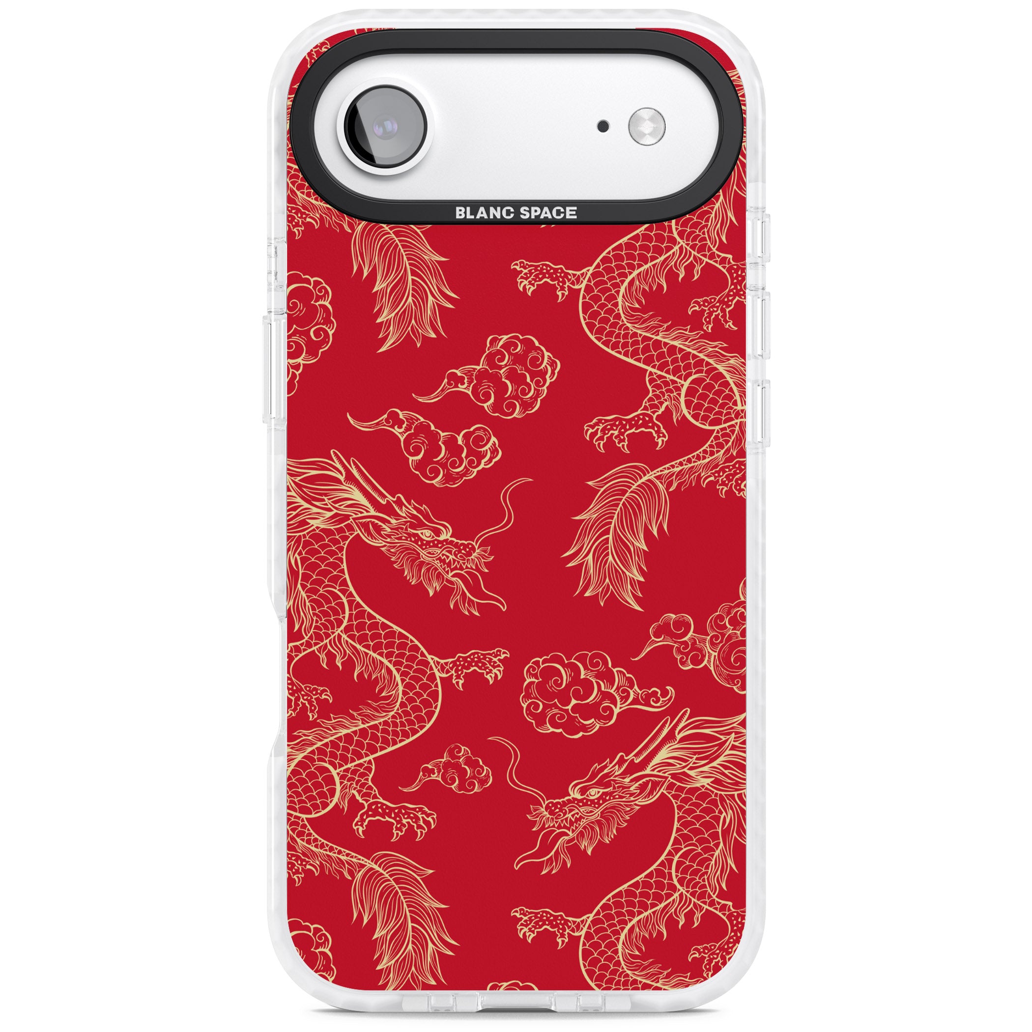 Red And Gold Dragon Pattern iPhone 17 Air Impact Clear Phone Case