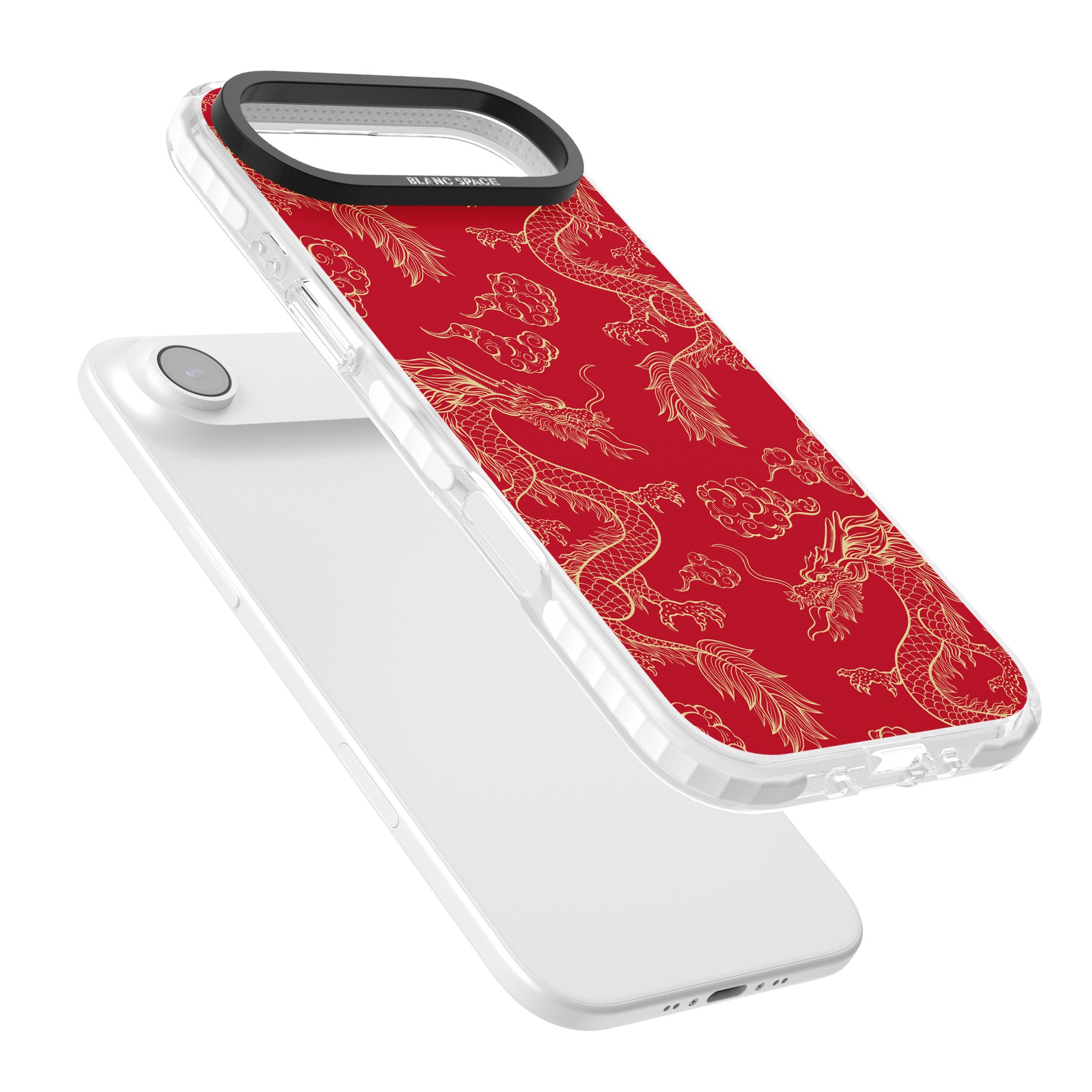 Red And Gold Dragon Pattern iPhone 17 Air Impact Clear Phone Case Colours