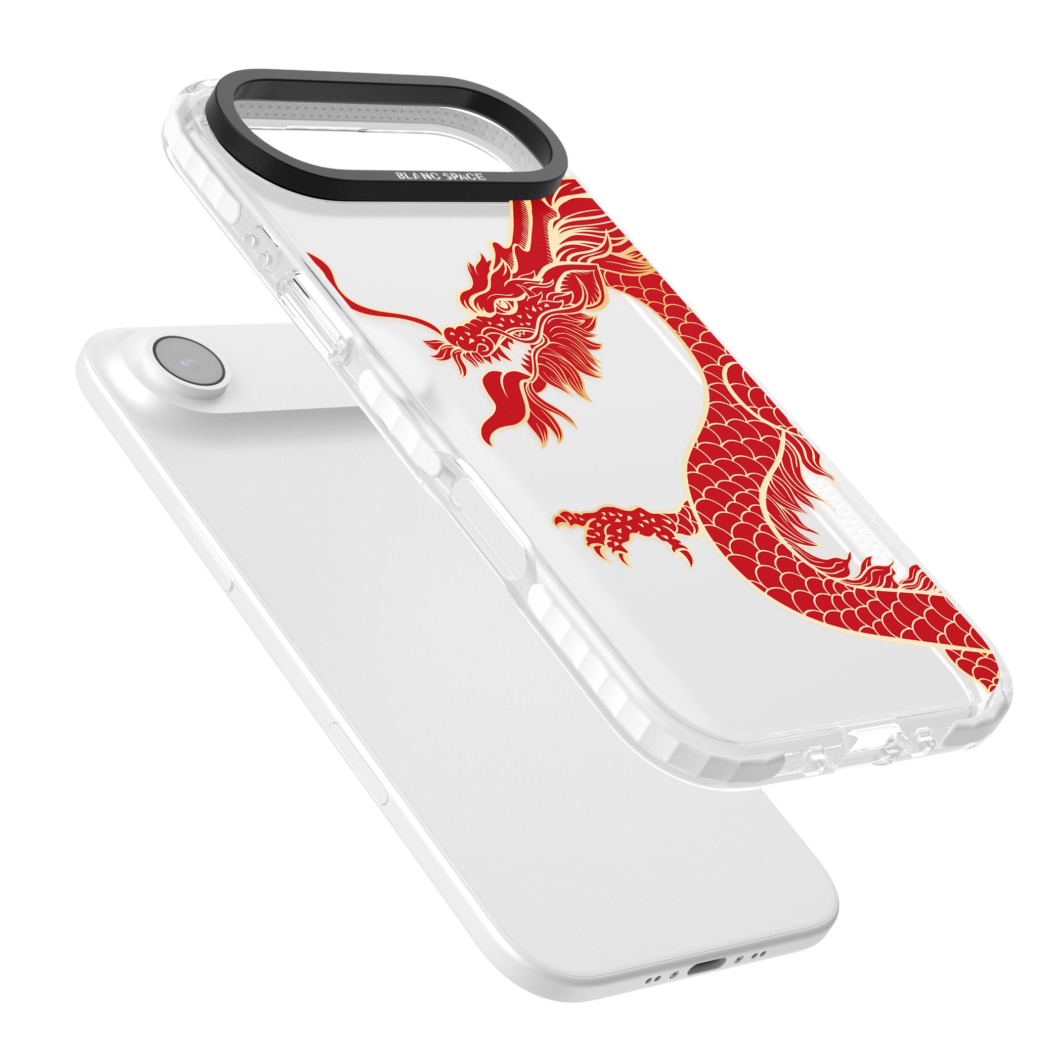 Large Red Dragon iPhone 17 Air Impact Clear Phone Case Colours
