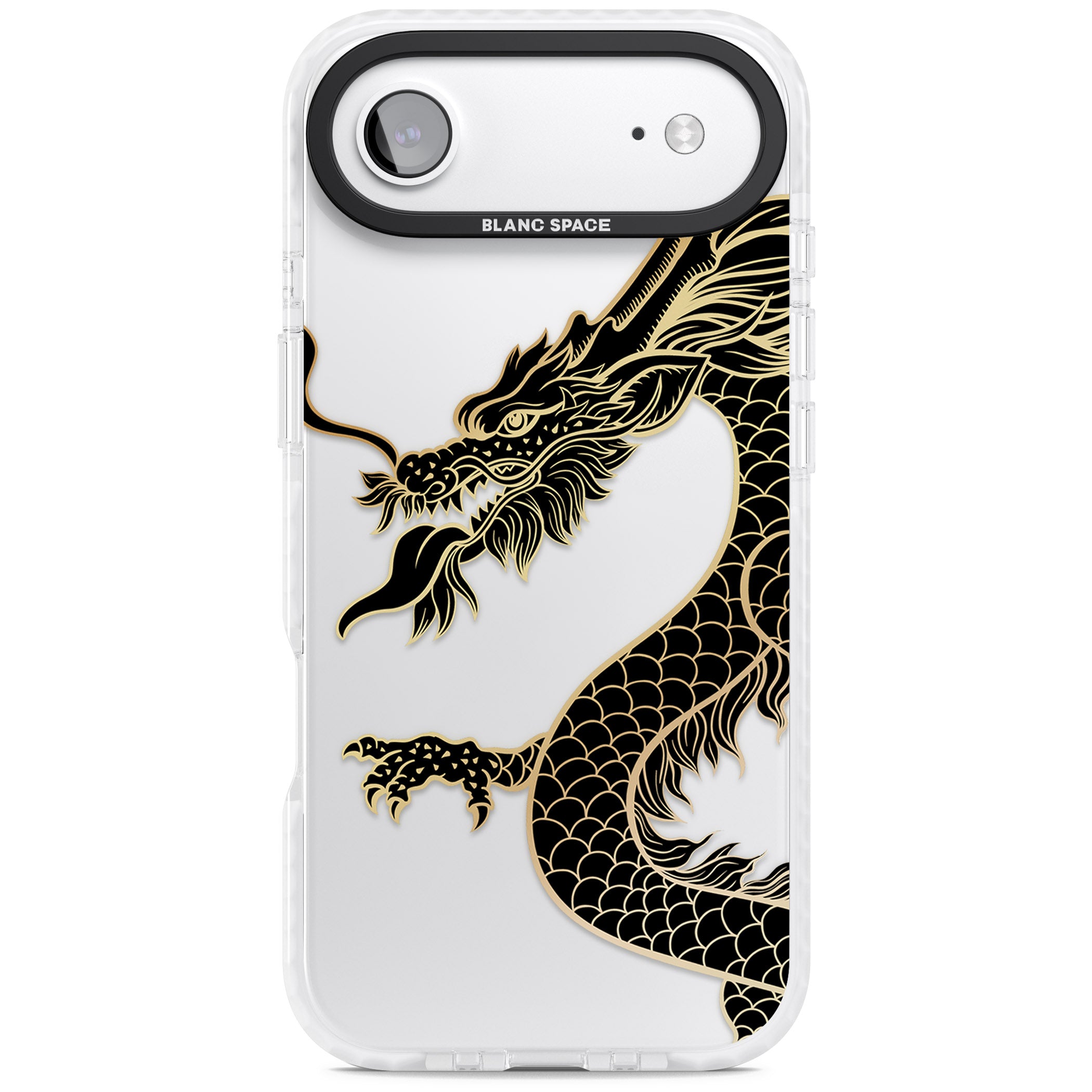 Large Black Dragon iPhone 17 Air Impact Clear Phone Case