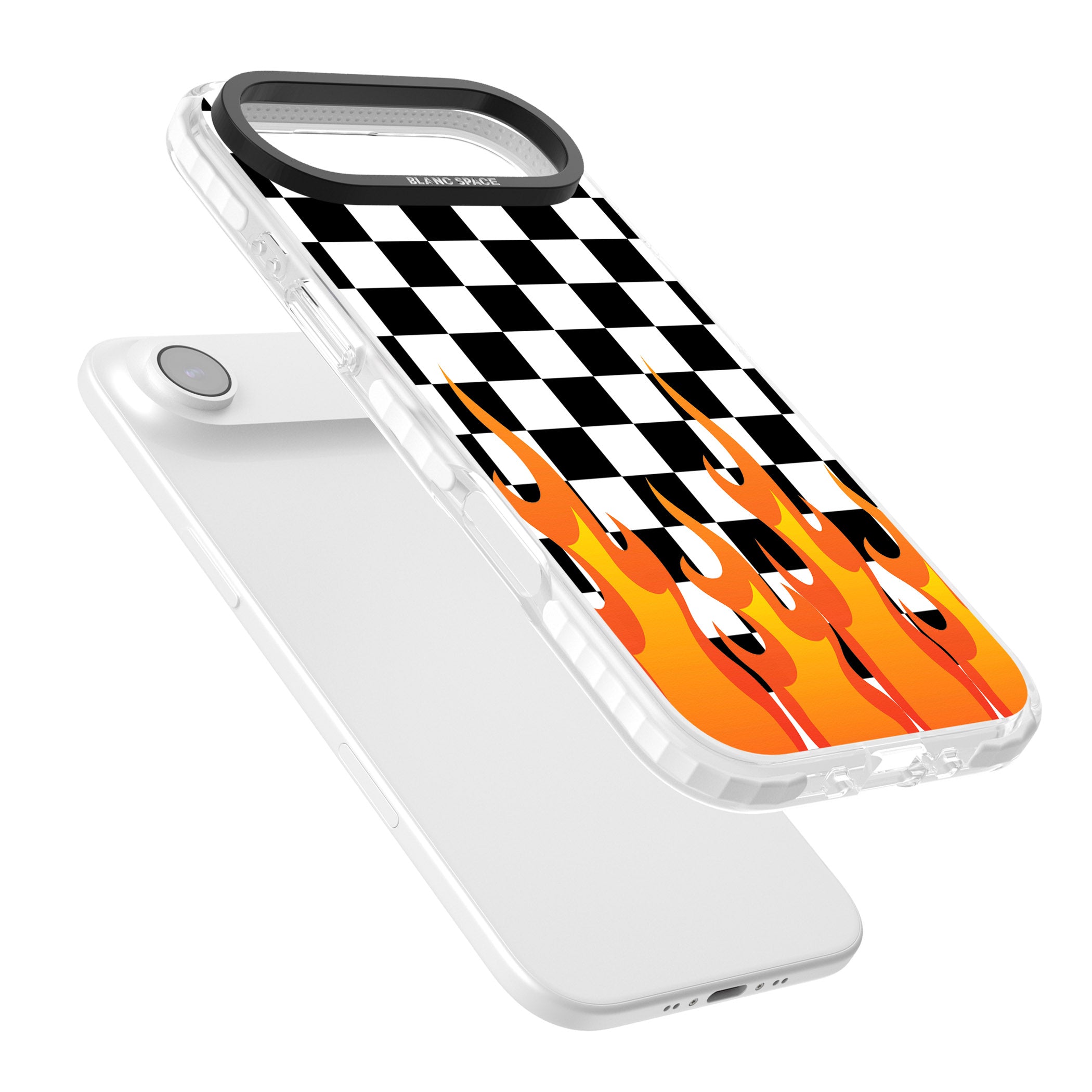 Checkered Fire iPhone 17 Air Impact Clear Phone Case Colours