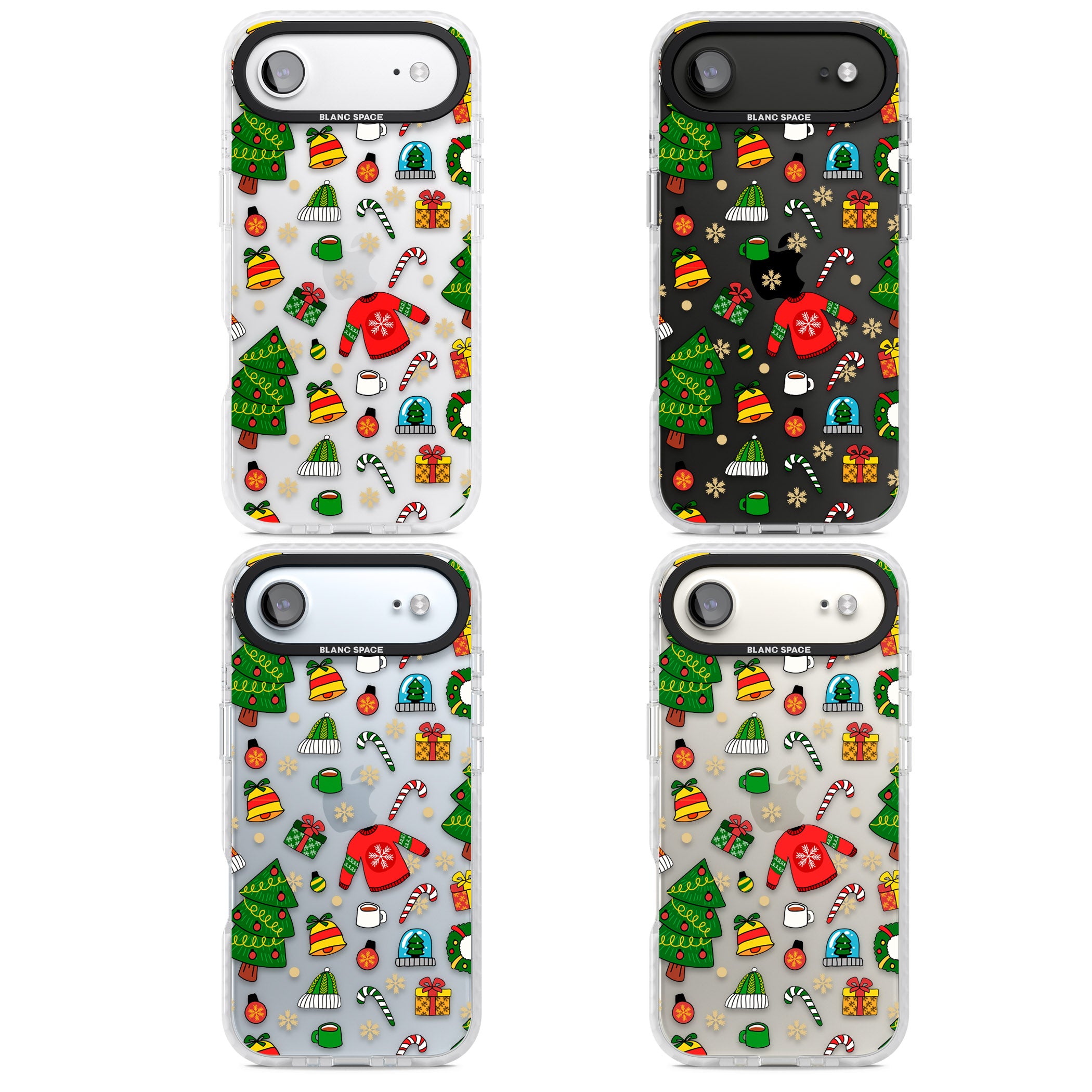 Christmas Mixture Pattern iPhone 17 Air Impact Clear Phone Case APT Impact Protection