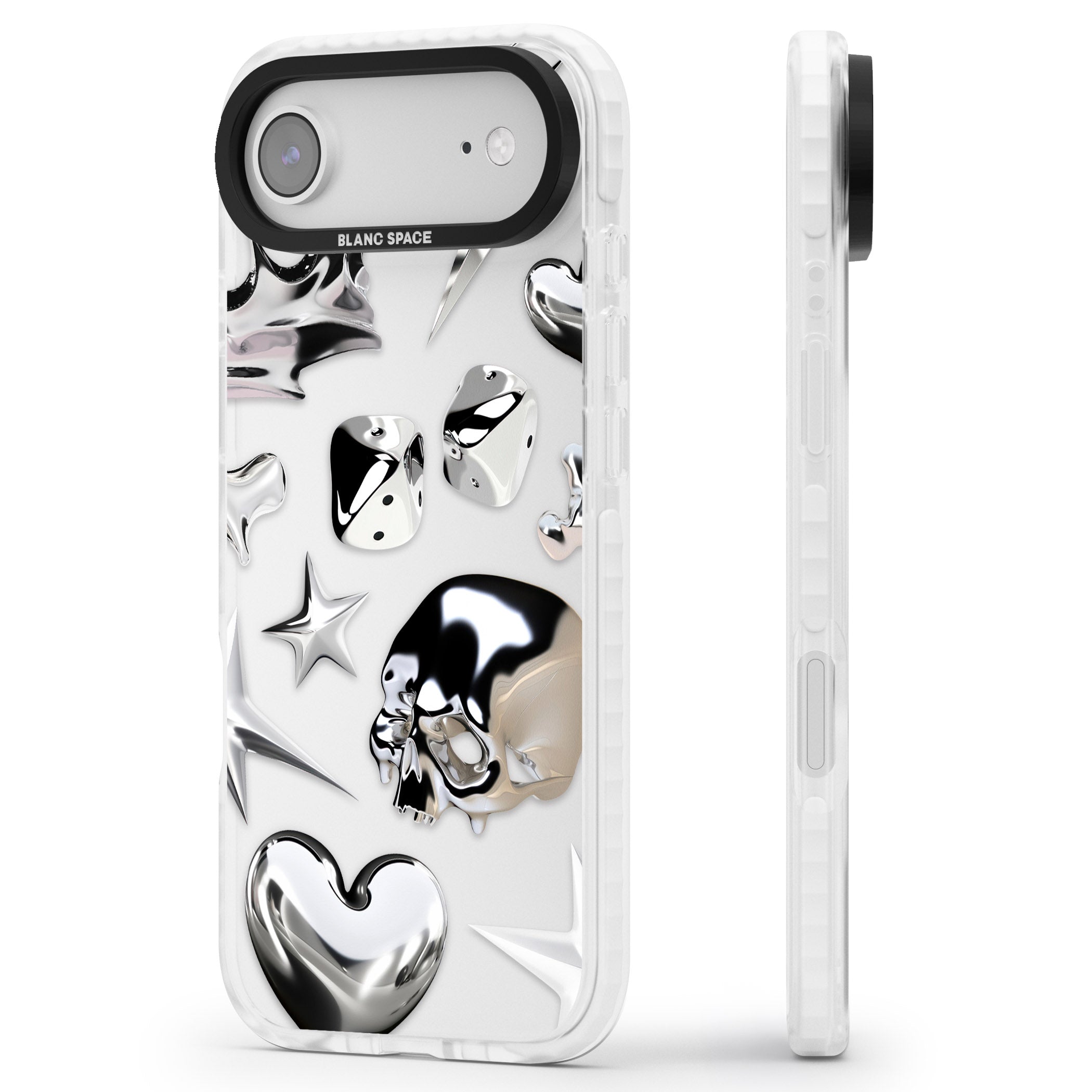 Chromed iPhone 17 Air Impact Clear Phone Case Side Profile