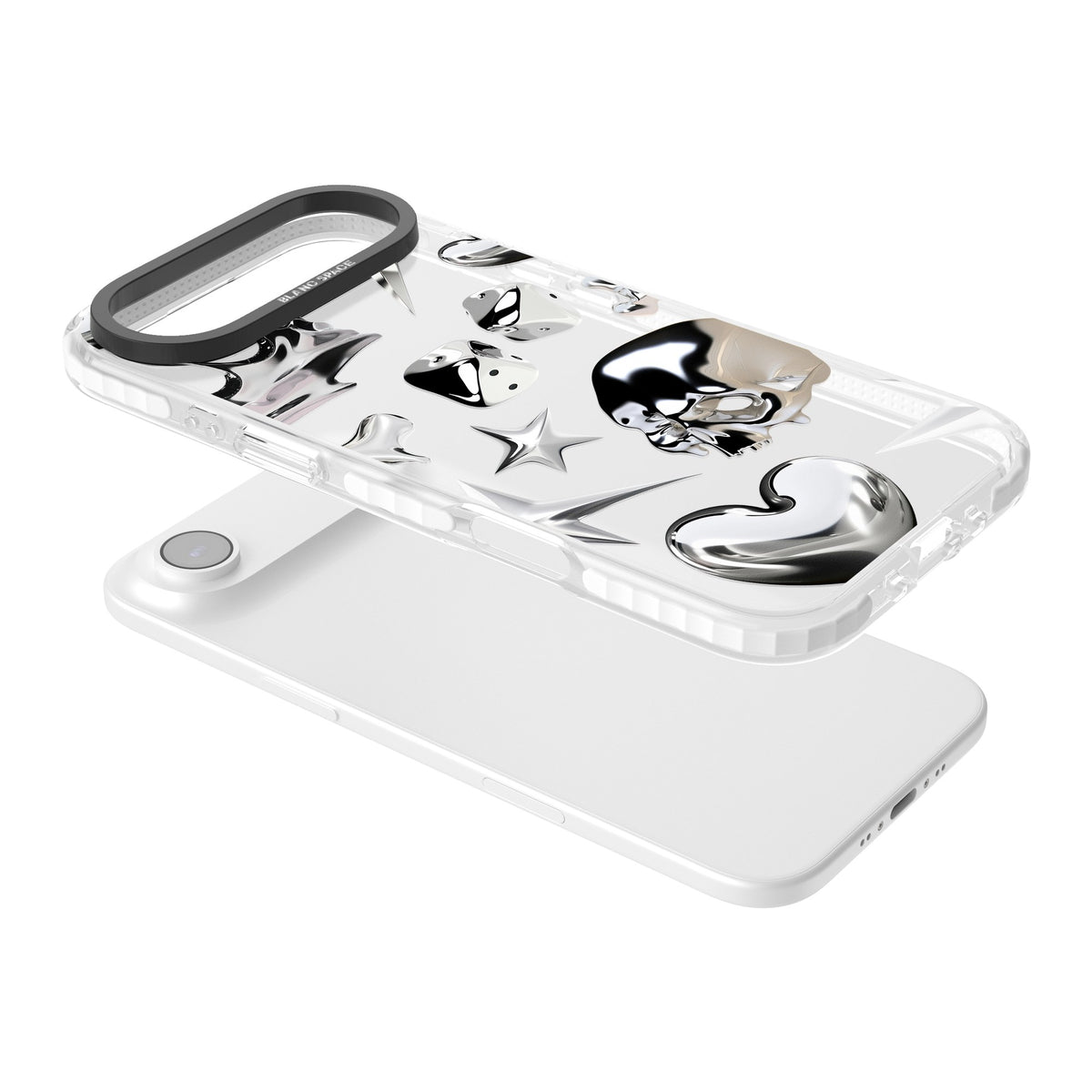 Chromed iPhone Air Impact Clear Phone Case angled