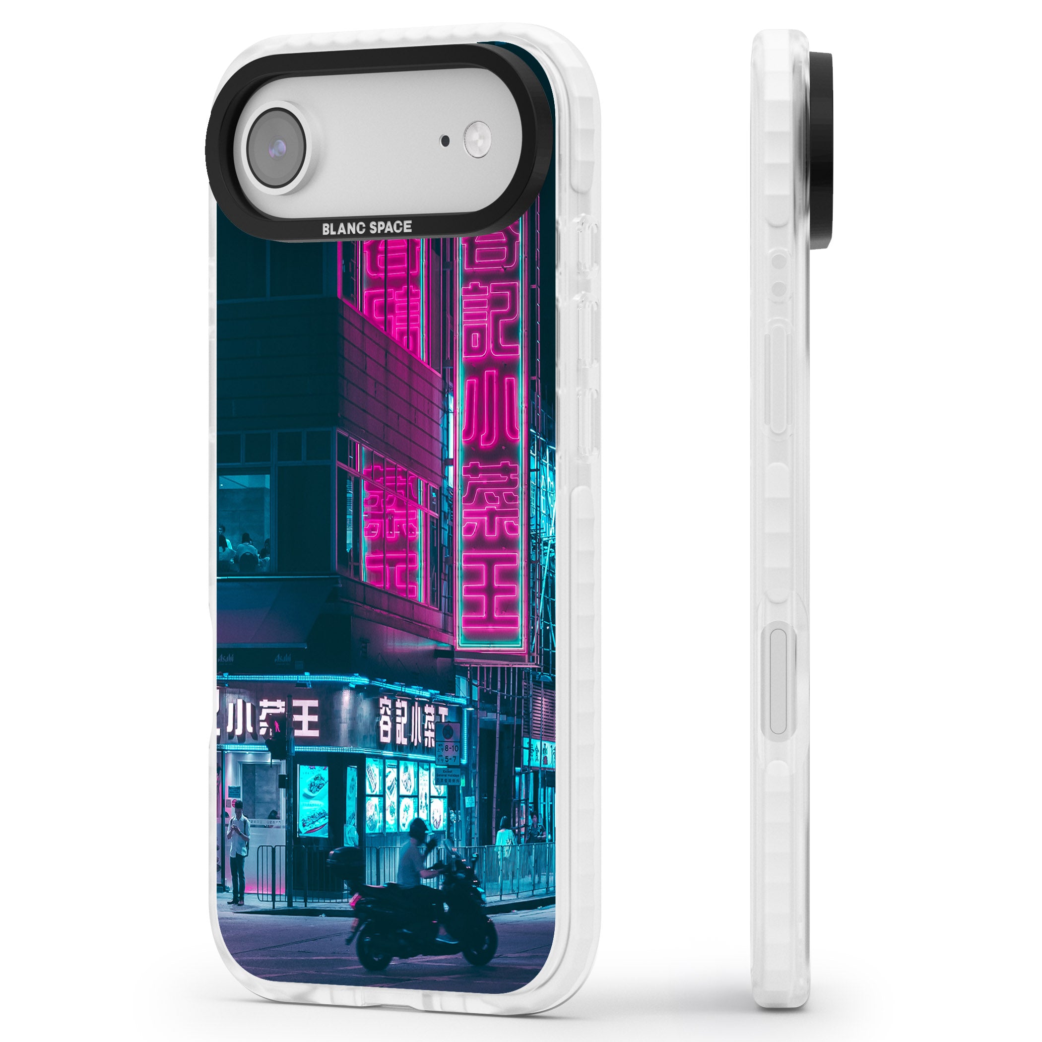 Neon City Ride iPhone 17 Air Impact Clear Phone Case Side Profile