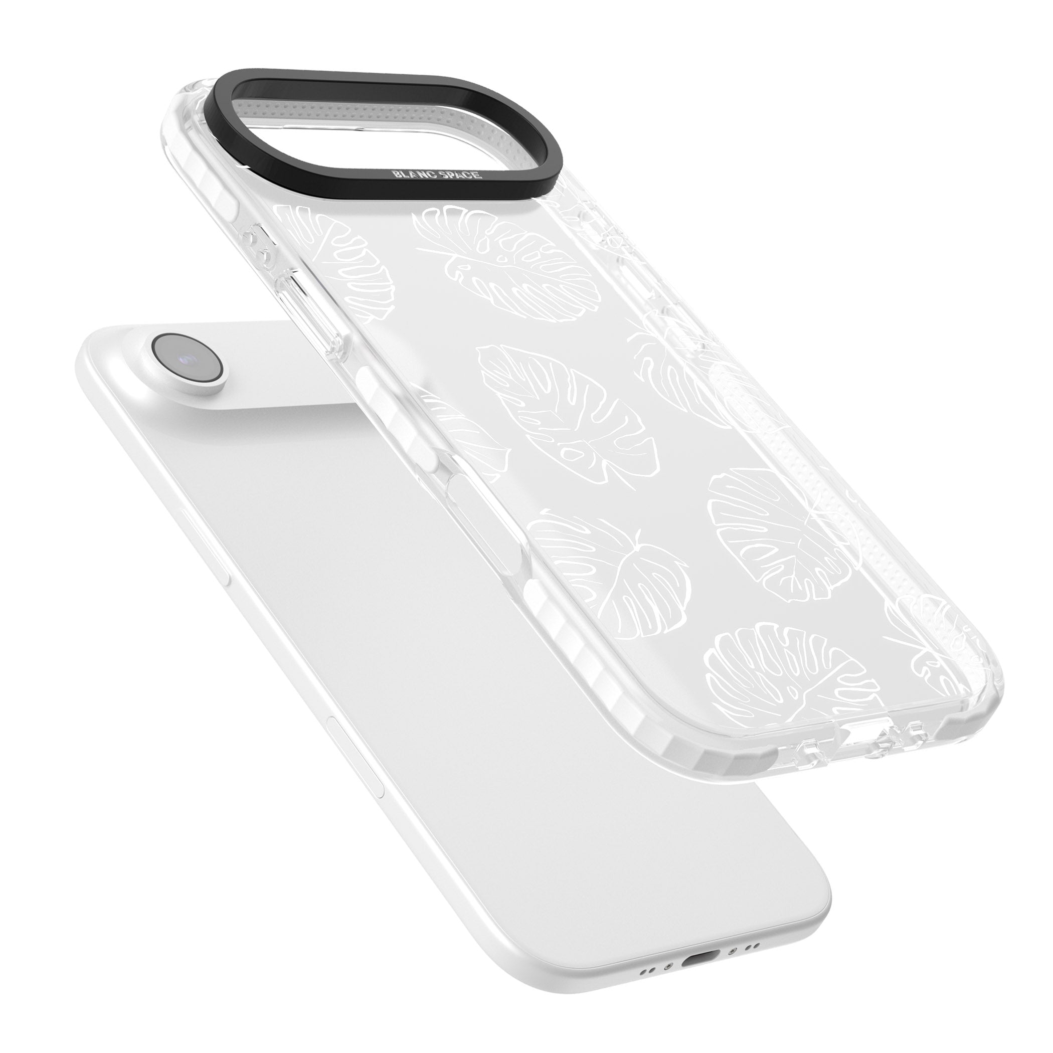 Monstera Outline iPhone 17 Air Impact Clear Phone Case Colours